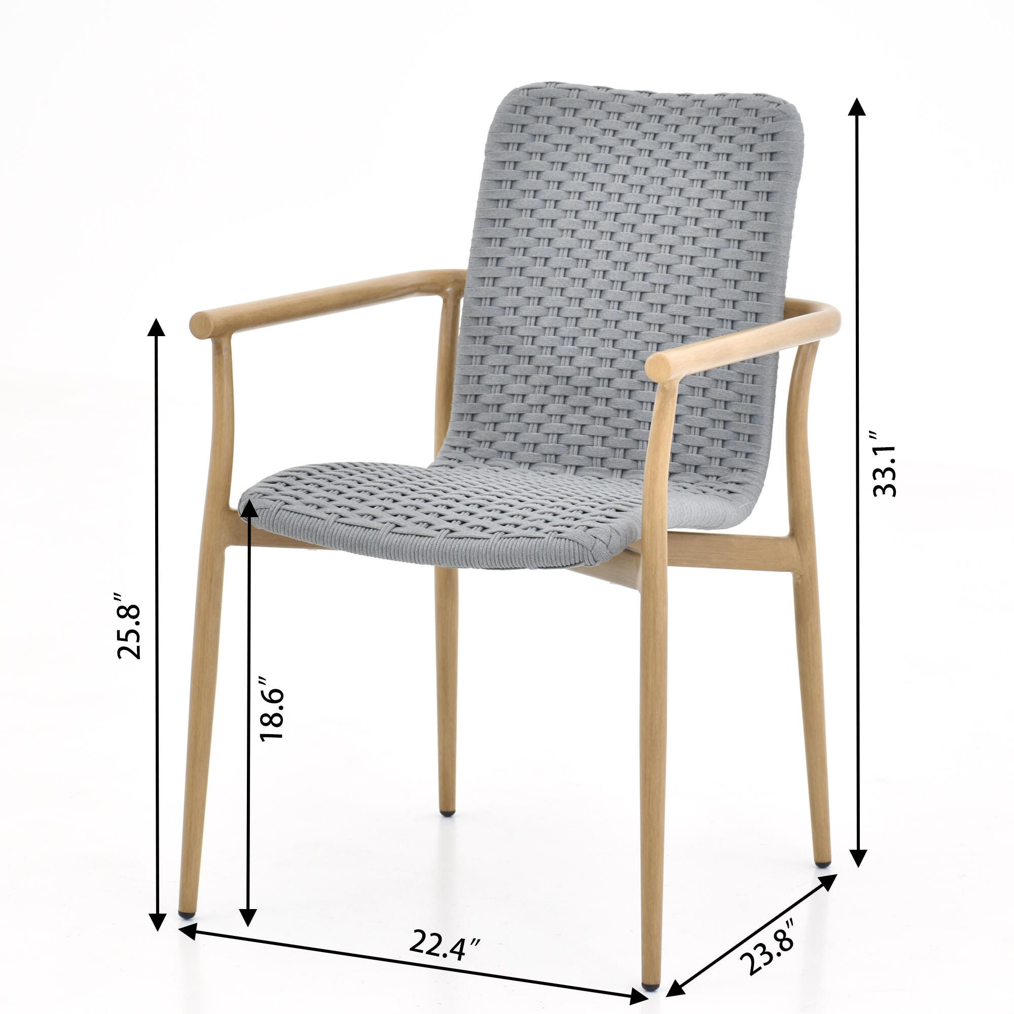 A-Eco Living Outdoor Dining Table with 6 Chairs, , large
