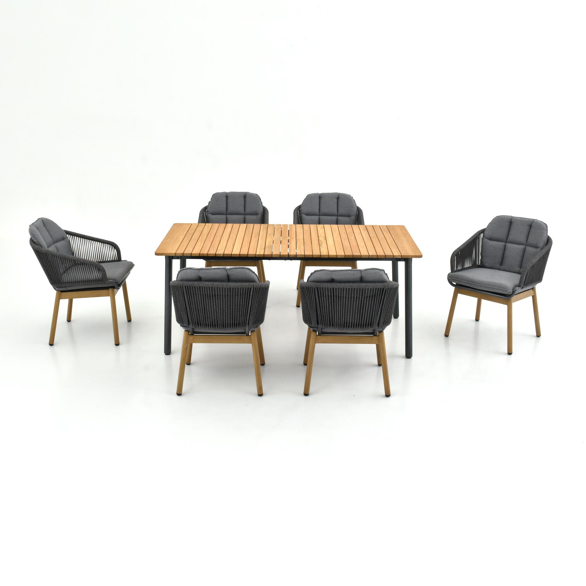A-Eco Living Outdoor Dining Table and 6 Chairs, , large