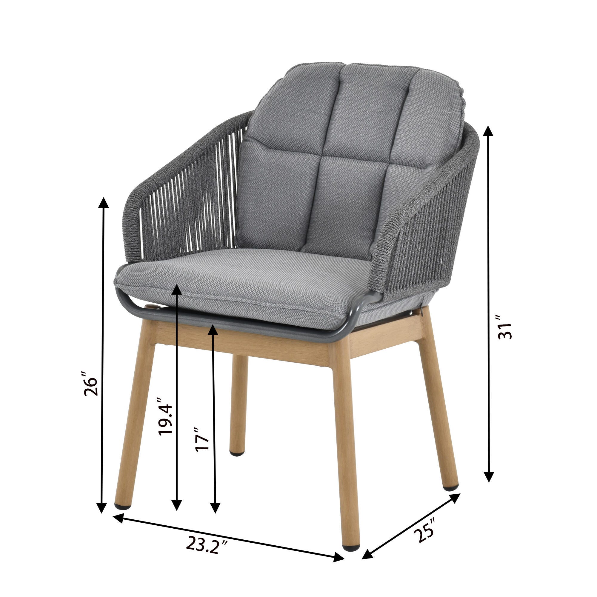 A-Eco Living Outdoor Dining Table and 6 Chairs, , large