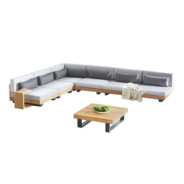A-Eco Living Outdoor Conversation Set with Coffee Table, Gray