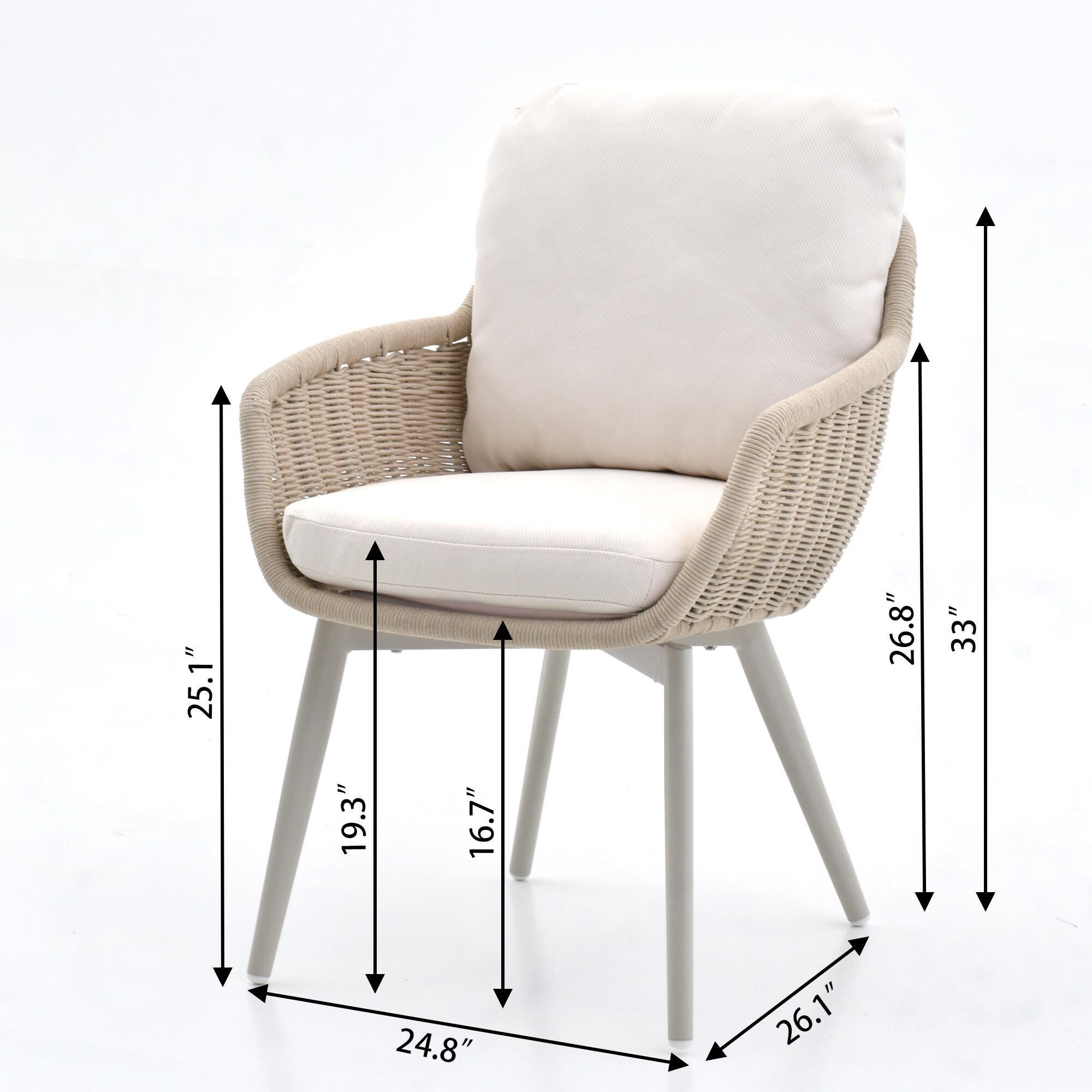 A-Eco Living Outdoor Dining Table with 4 Chairs, , large