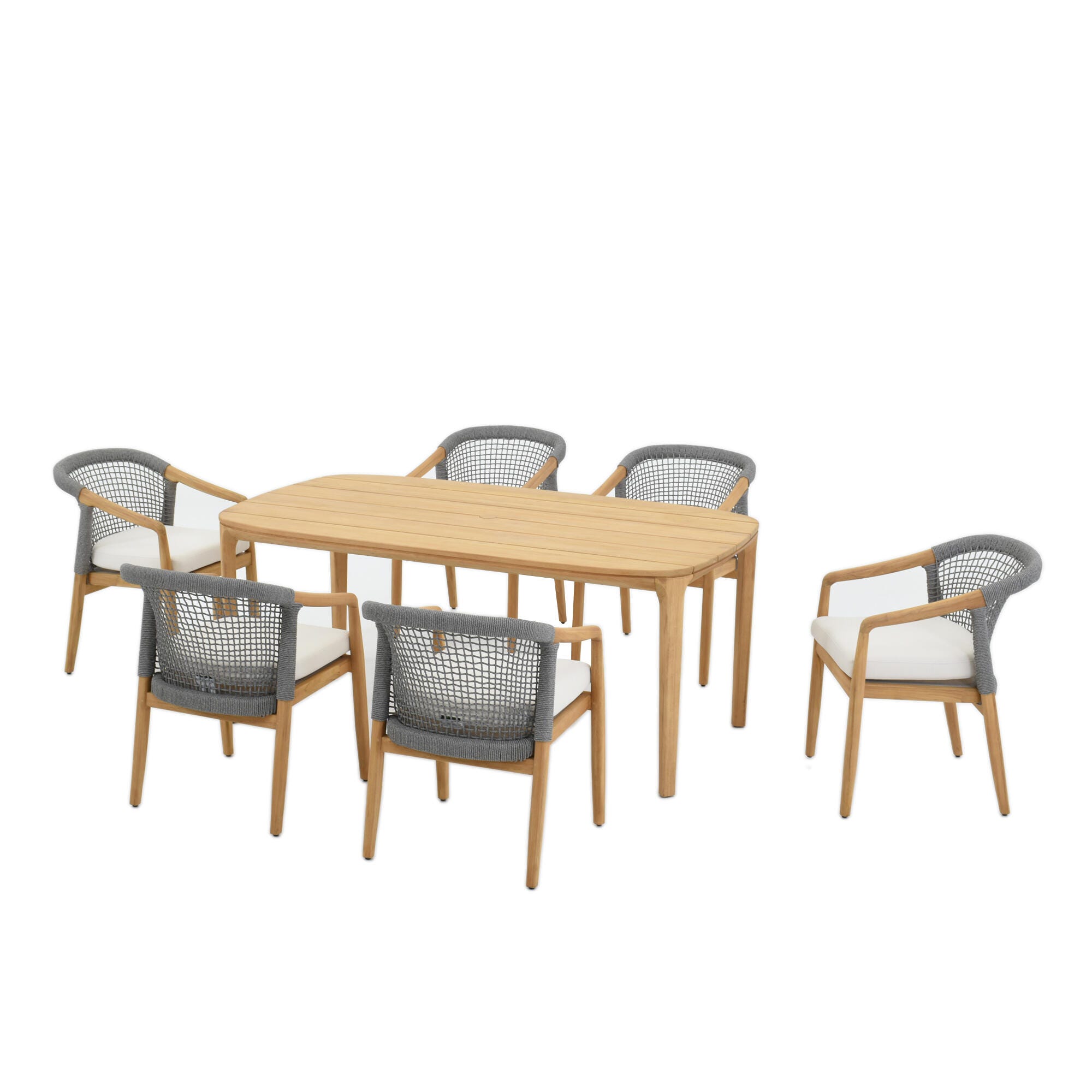 A-Eco Living Outdoor Dining Table and 6 Chairs, , large