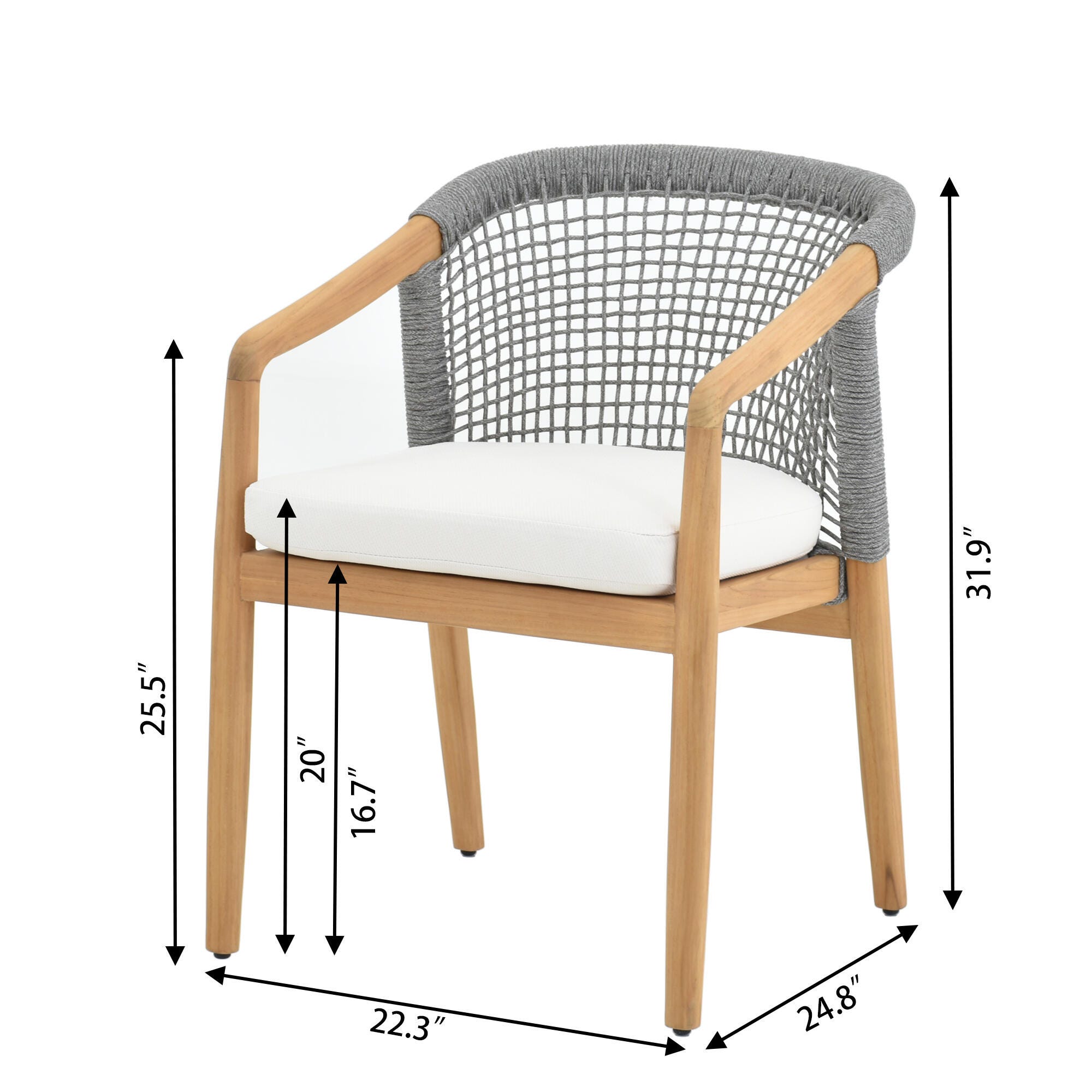 A-Eco Living Outdoor Dining Table and 6 Chairs, , large