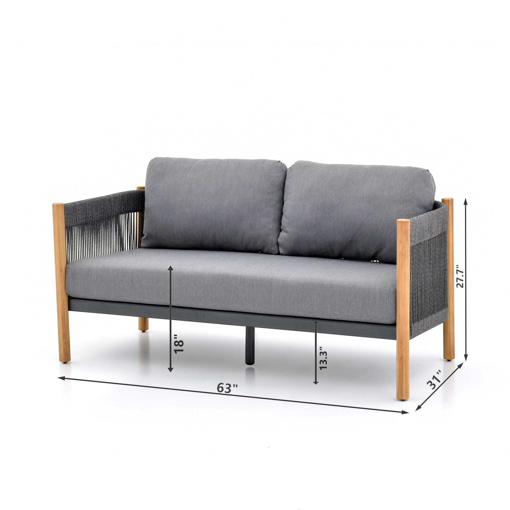 A-Eco Living Outdoor Sofa with Loveseat and Coffee Table, , large