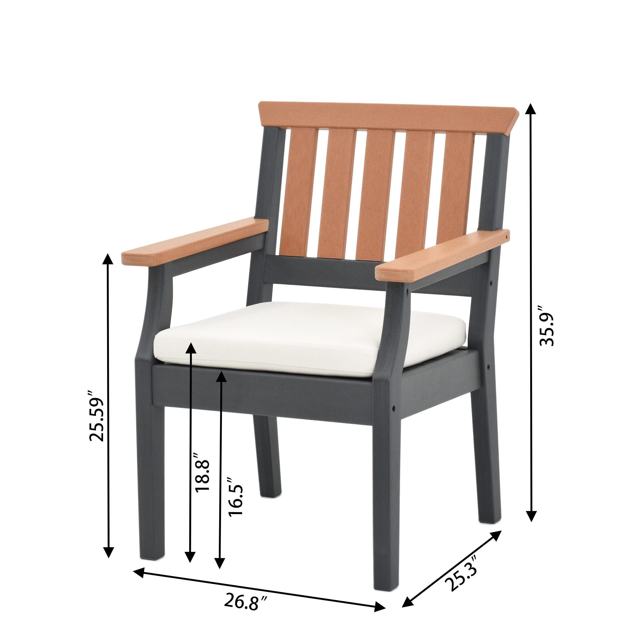 A-Eco Living Outdoor Dining Table with 4 Armchairs, , large