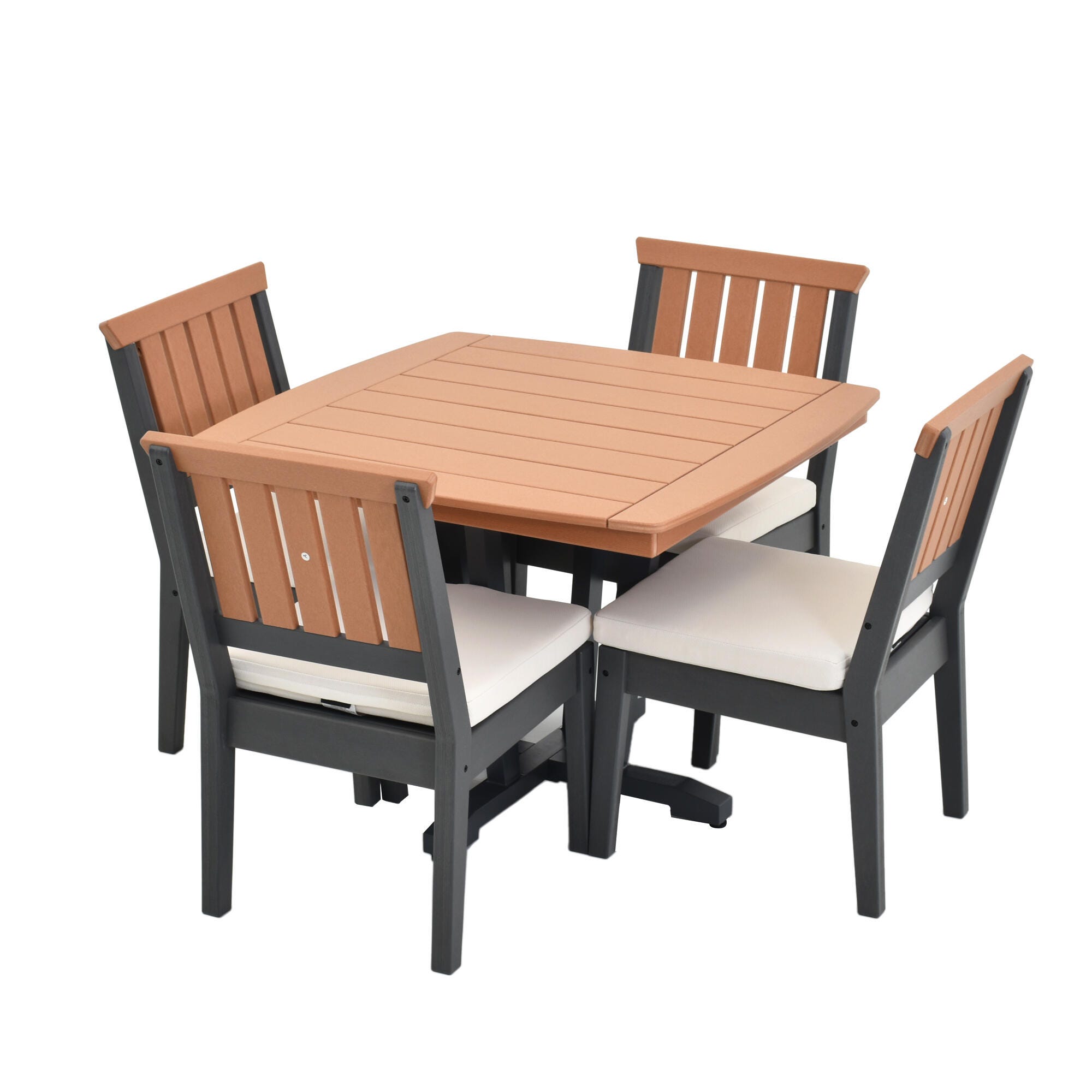 A-Eco Living Outdoor Dining Table with 4 Armless Chairs, , large