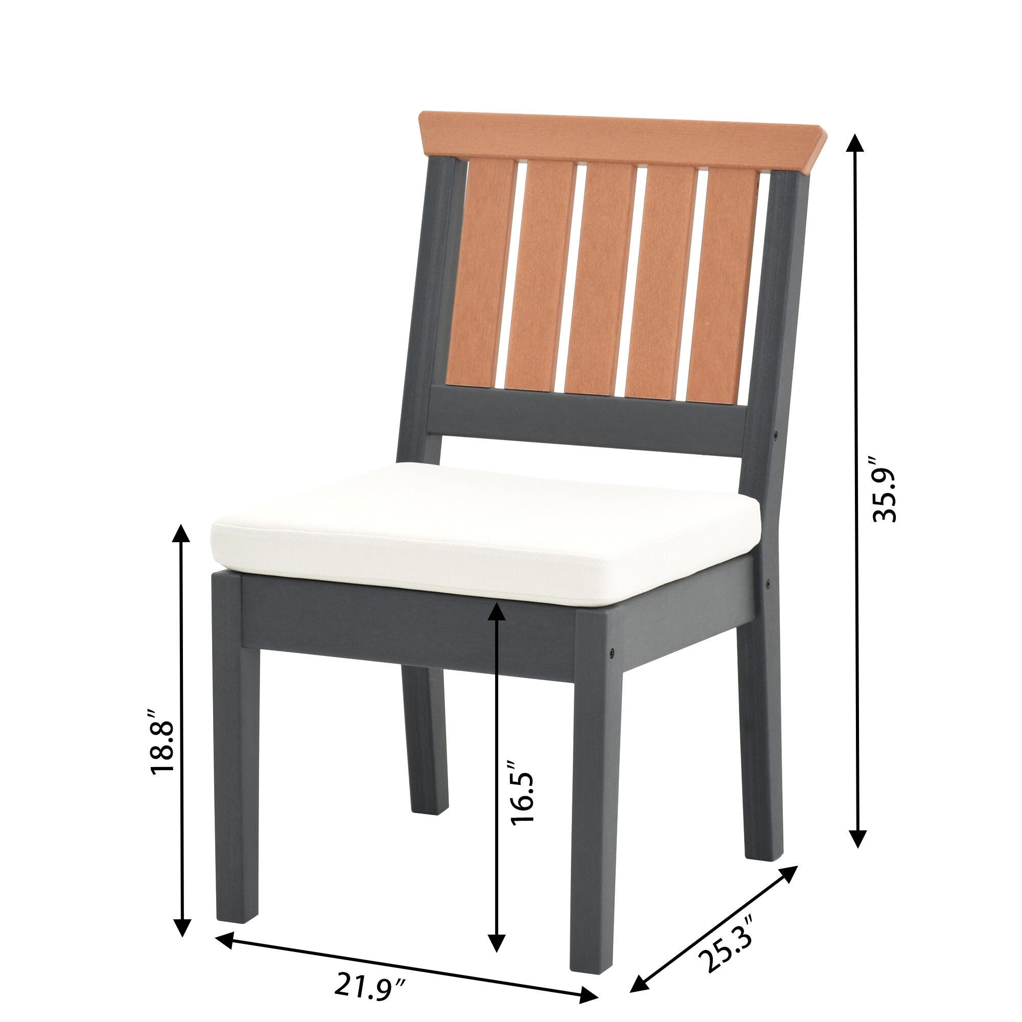 A-Eco Living Outdoor Dining Table with 4 Armless Chairs, , large