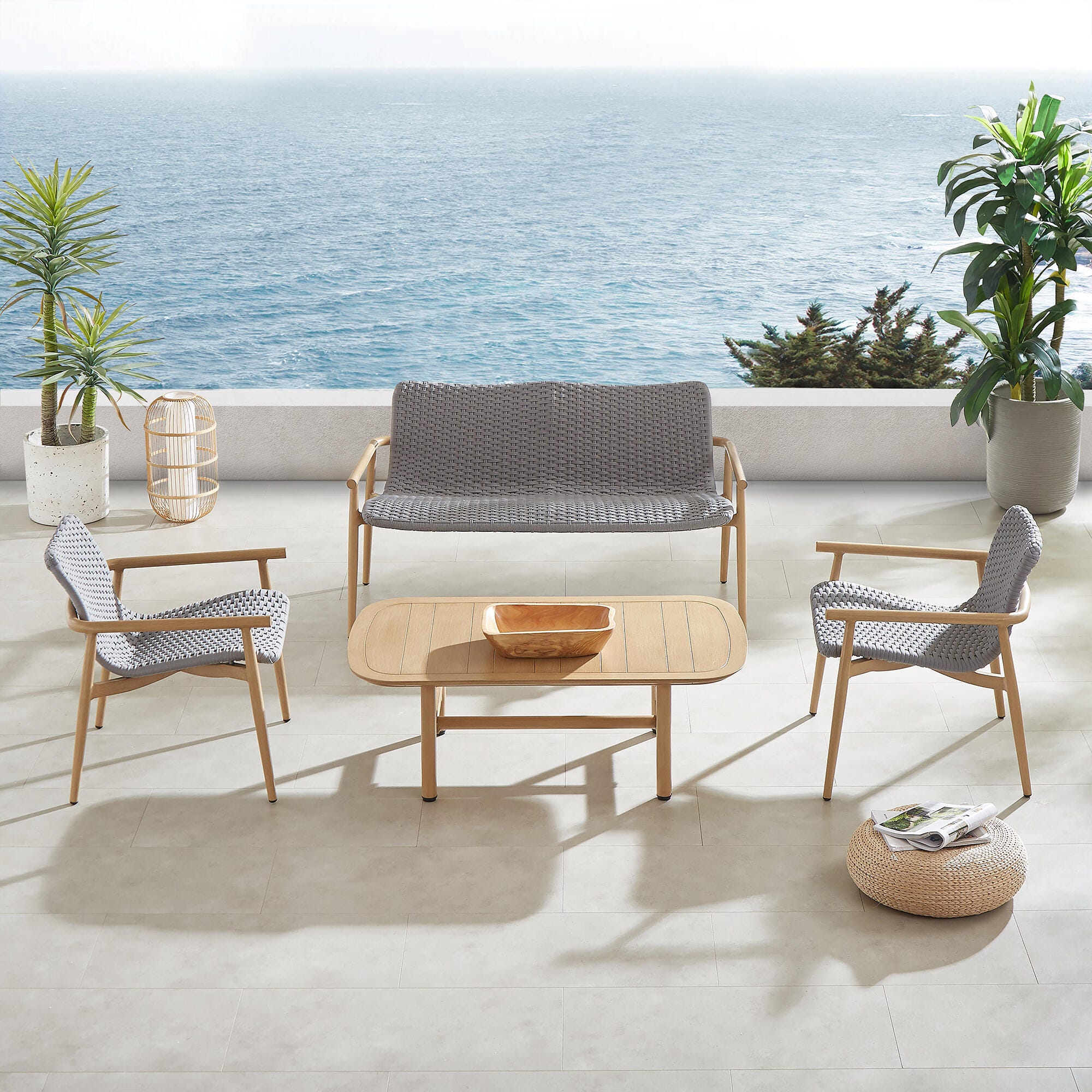 A-Eco Living Outdoor Sofa with Coffee Table
