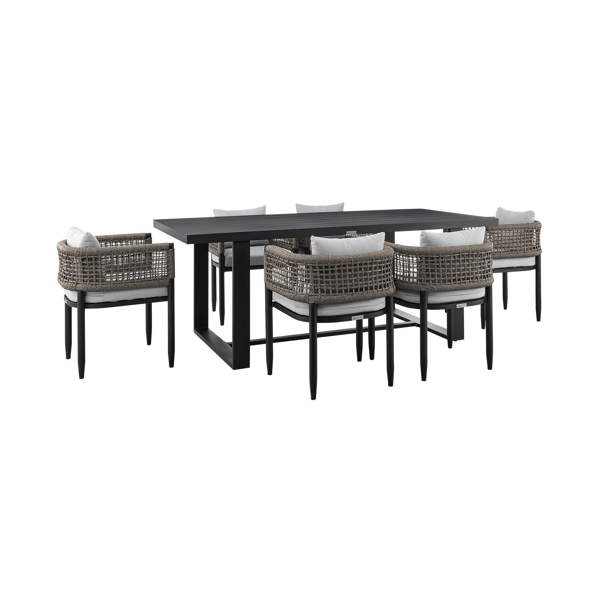 Armen Living Alegria Outdoor Dining Table and 6 Chairs, , large