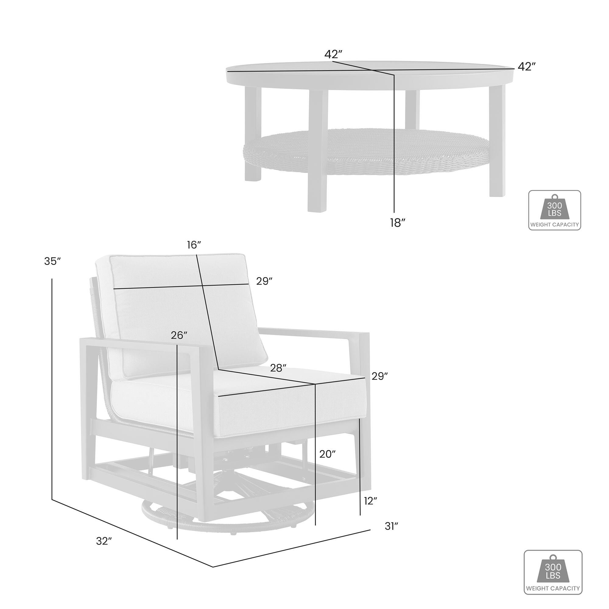Cayman Outdoor Coffee Table with 4 Chairs, , large