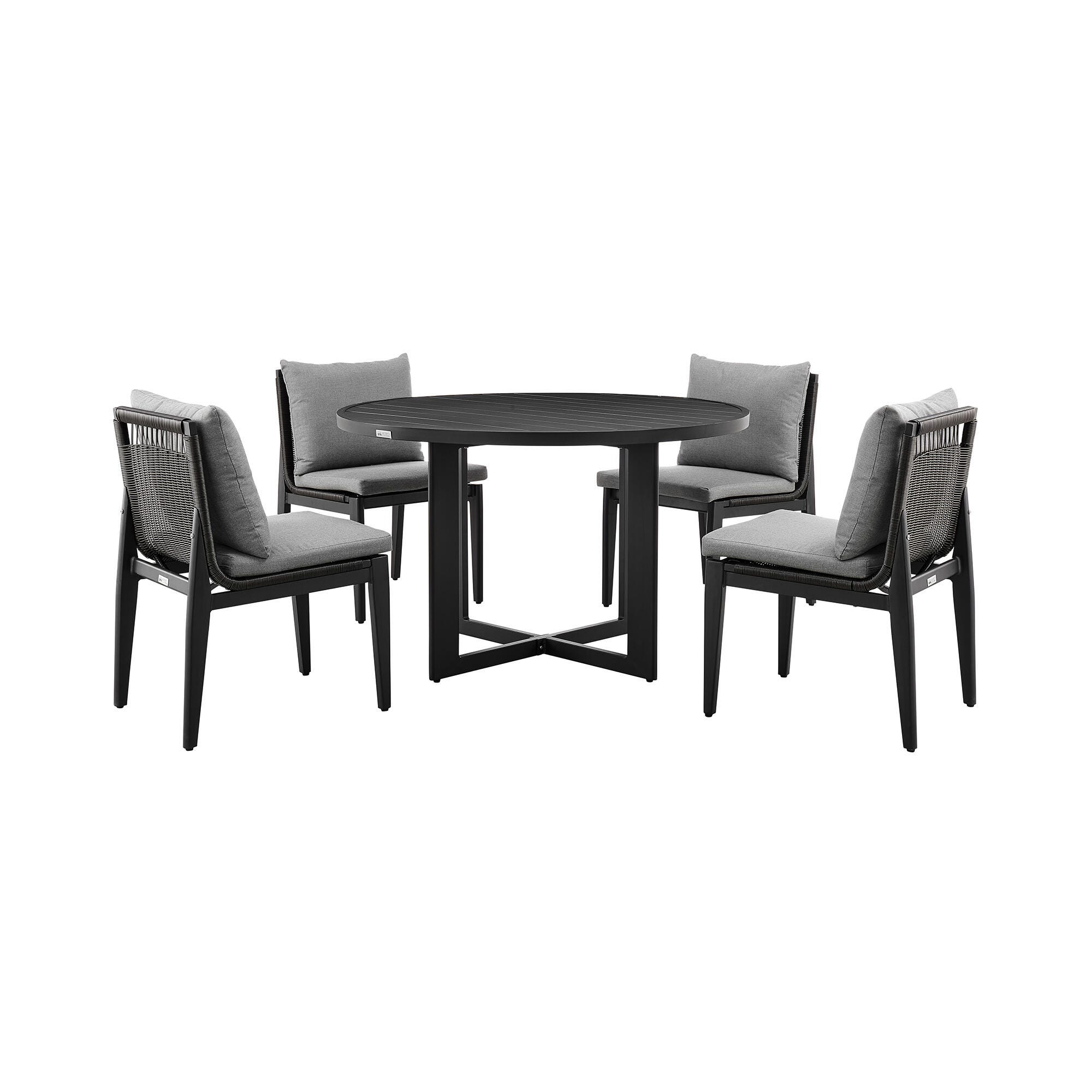 Armen Living Dine Outdoor Dining Table and 4 chairs, , large