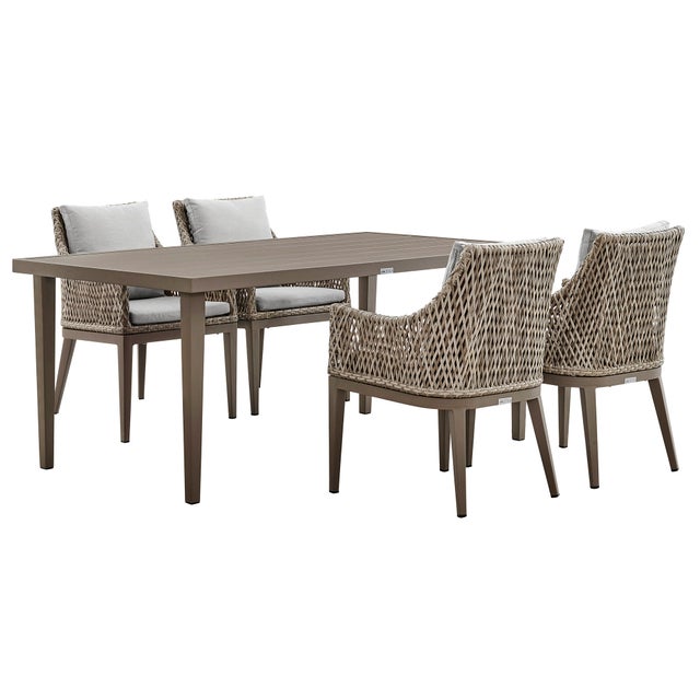 Armen Living Grenada Outdoor Dining Table and 4 Chairs