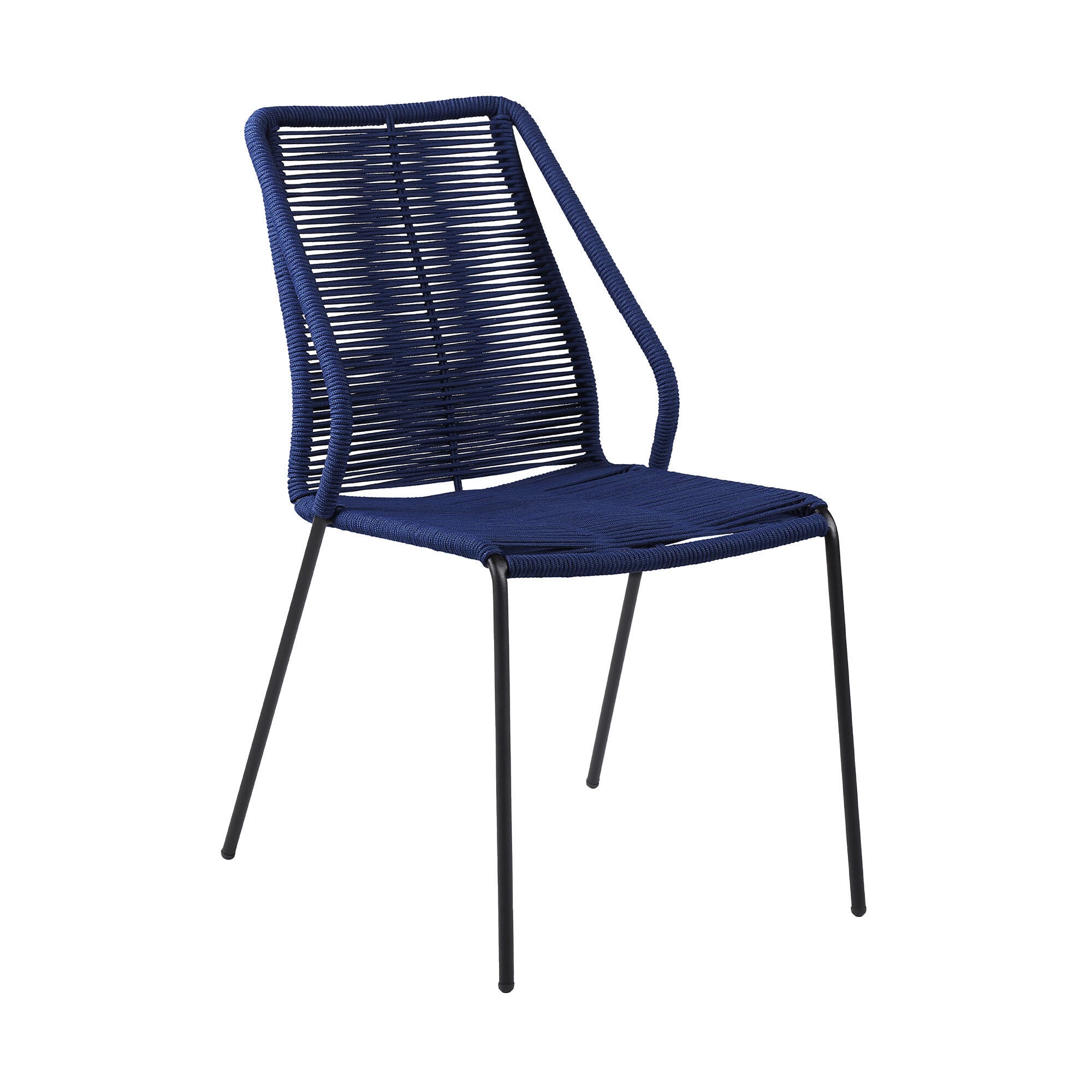 Armen Living Kylie Outdoor Dining Table and 4 Chairs, Blue, large