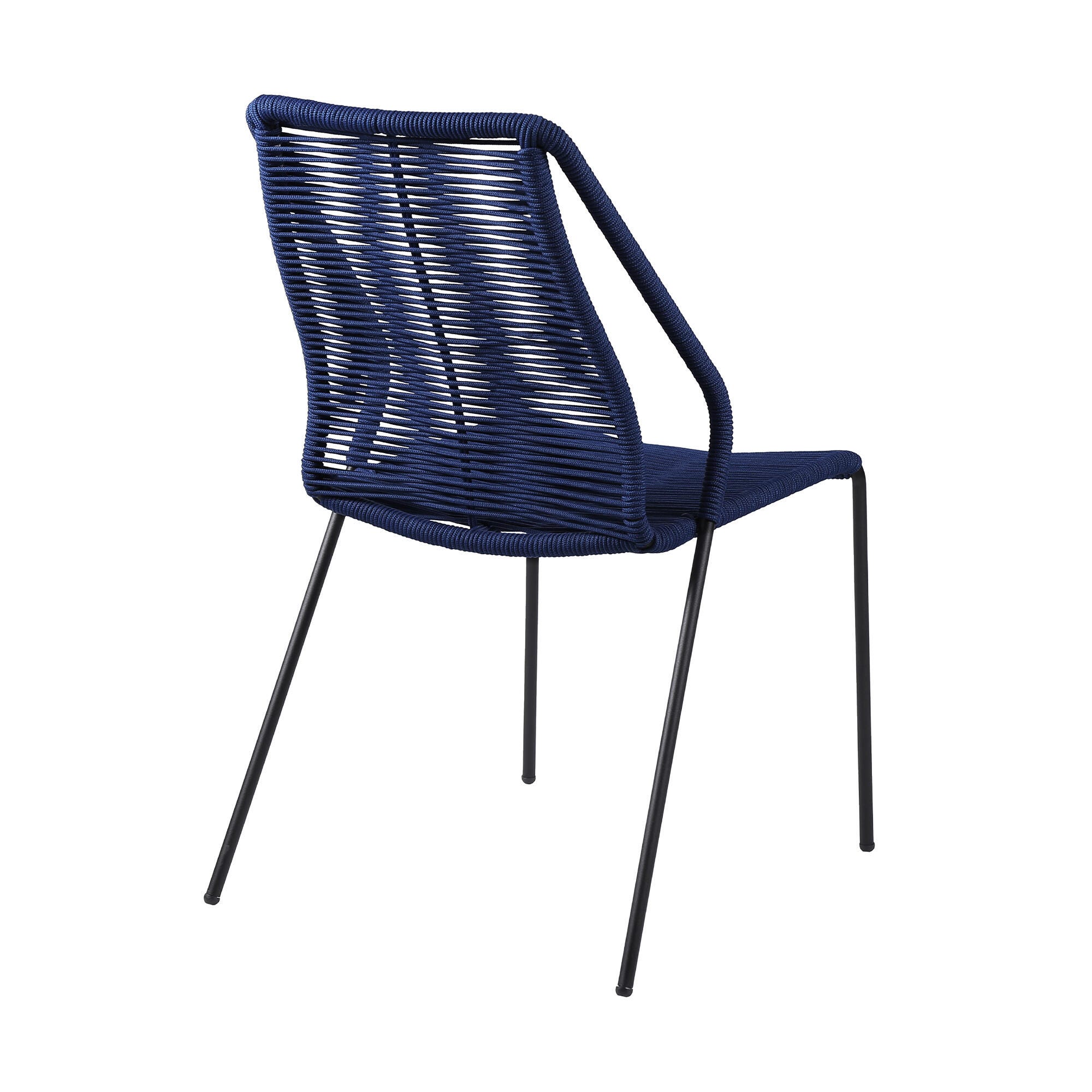 Armen Living Kylie Outdoor Dining Table and 4 Chairs, Blue, large