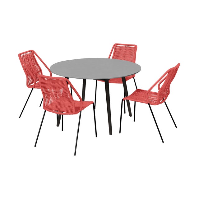 Armen Living Kylie Outdoor Dining Table and 4 Chairs