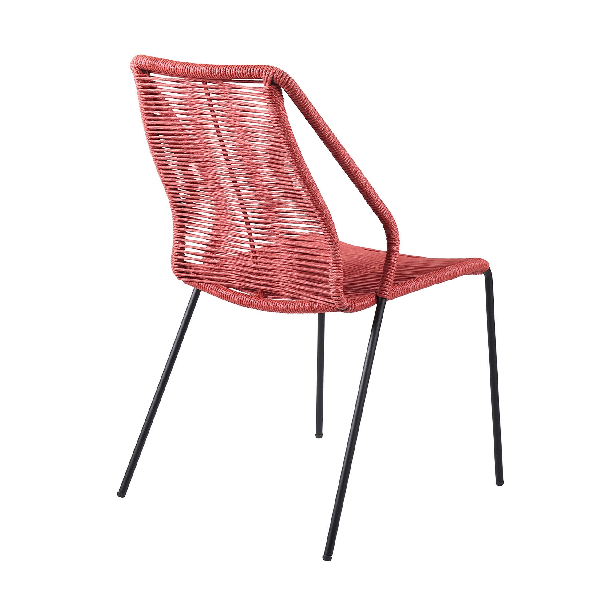 Armen Living Kylie Outdoor Dining Table and 4 Chairs, Brick Red, large