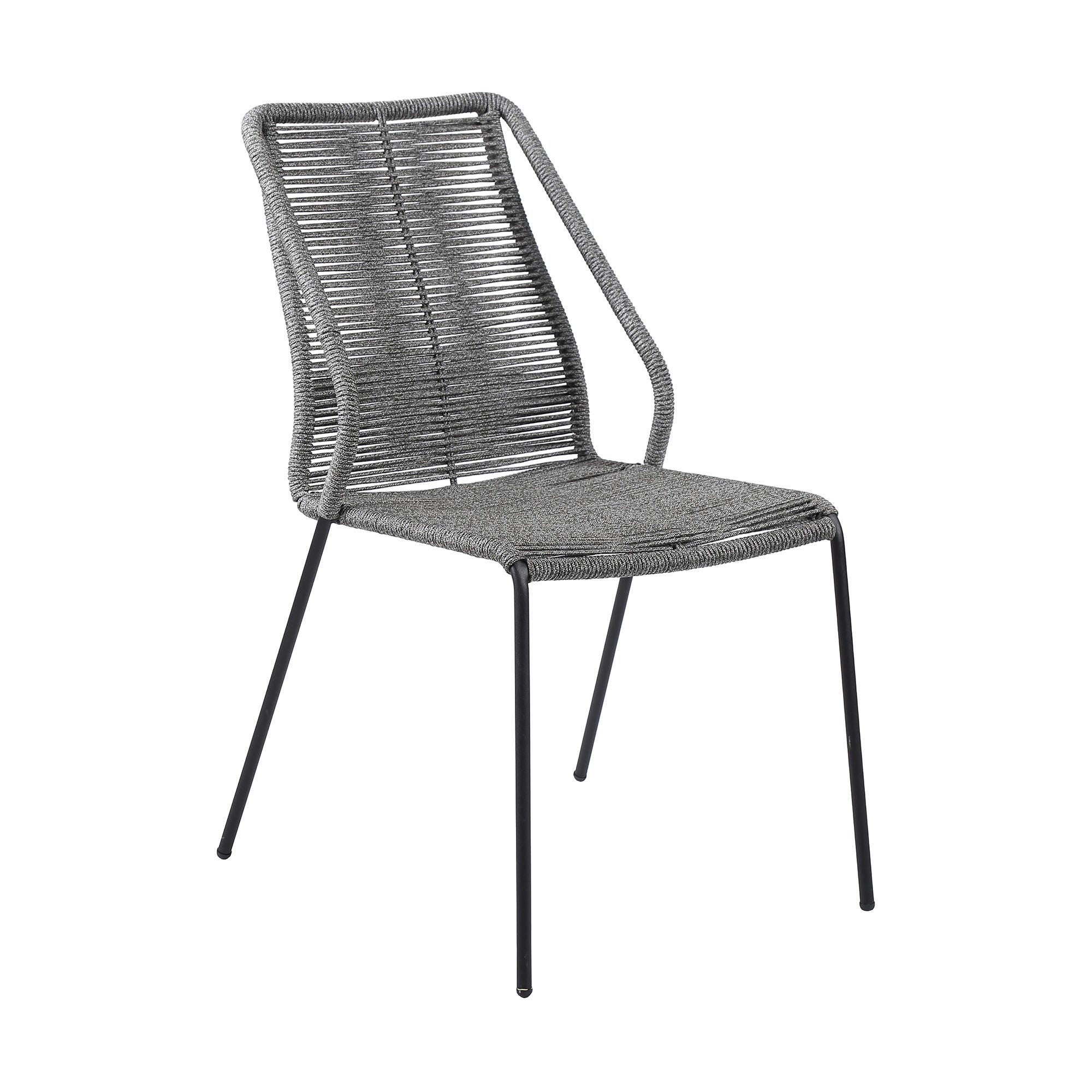 Armen Living Kylie Outdoor Dining Table and 4 Chairs, Gray, large