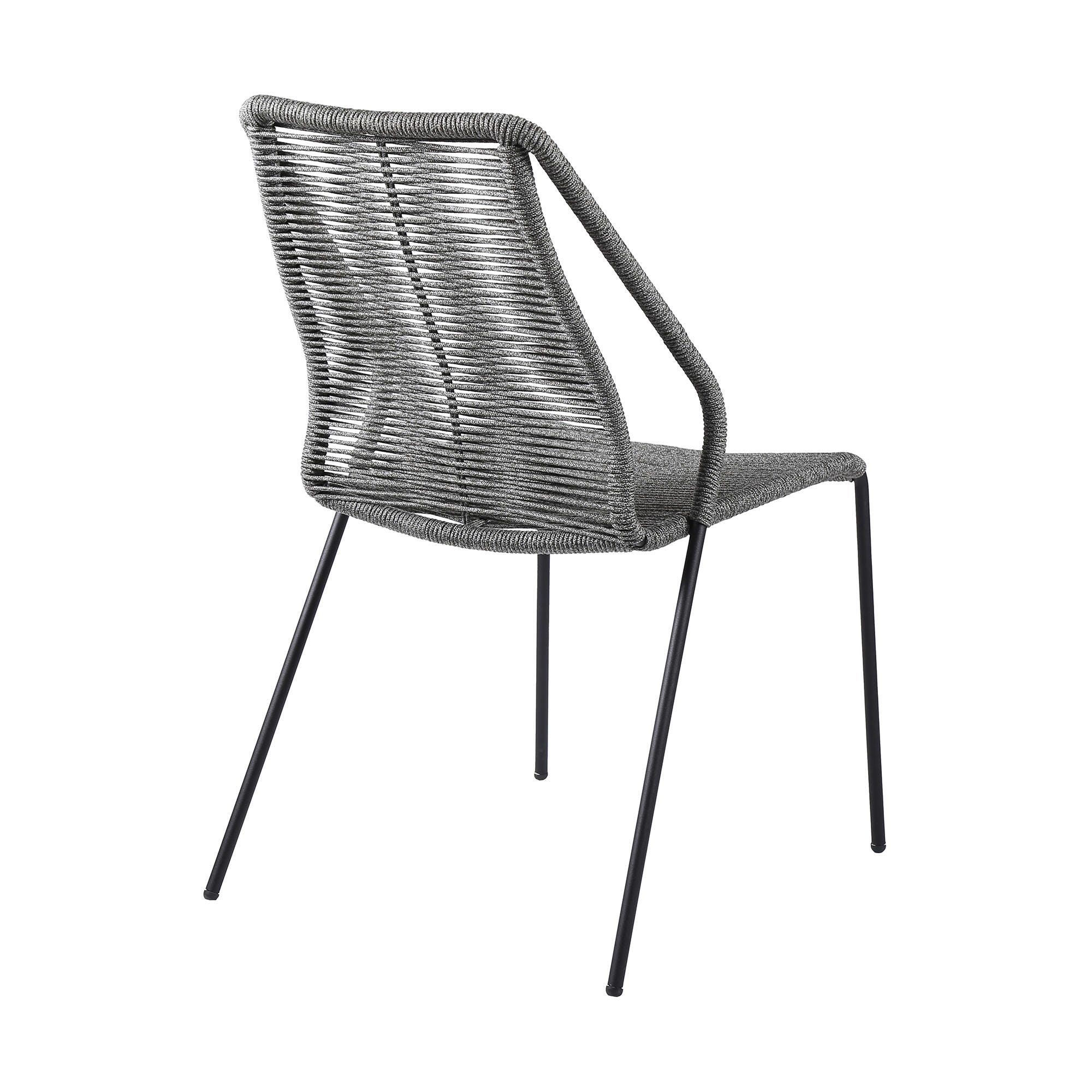 Armen Living Kylie Outdoor Dining Table and 4 Chairs, Gray, large