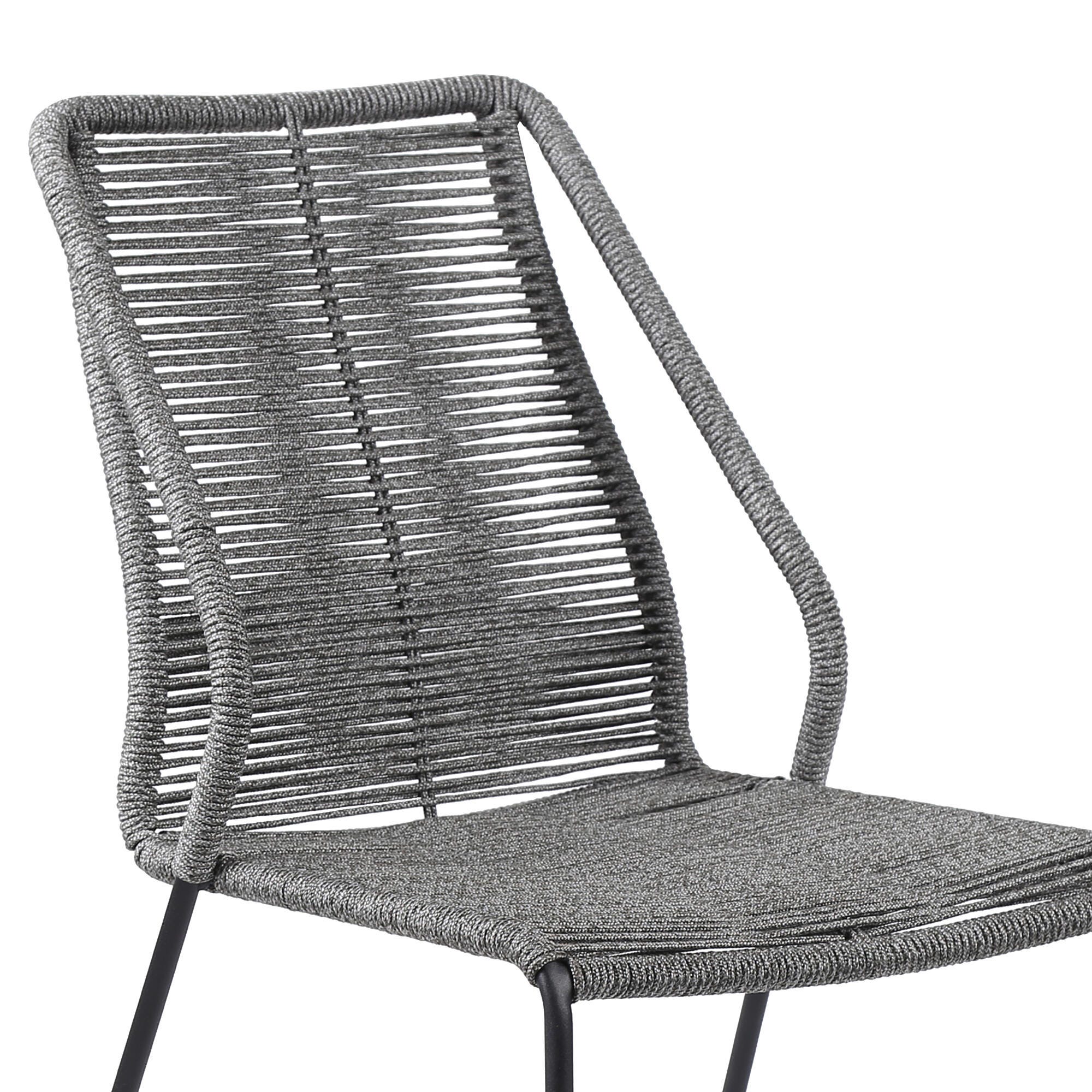Armen Living Kylie Outdoor Dining Table and 4 Chairs, Gray, large