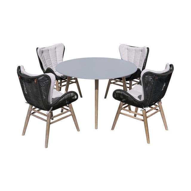 Armen Living Mateo Outdoor Dining Table and 4 Chairs