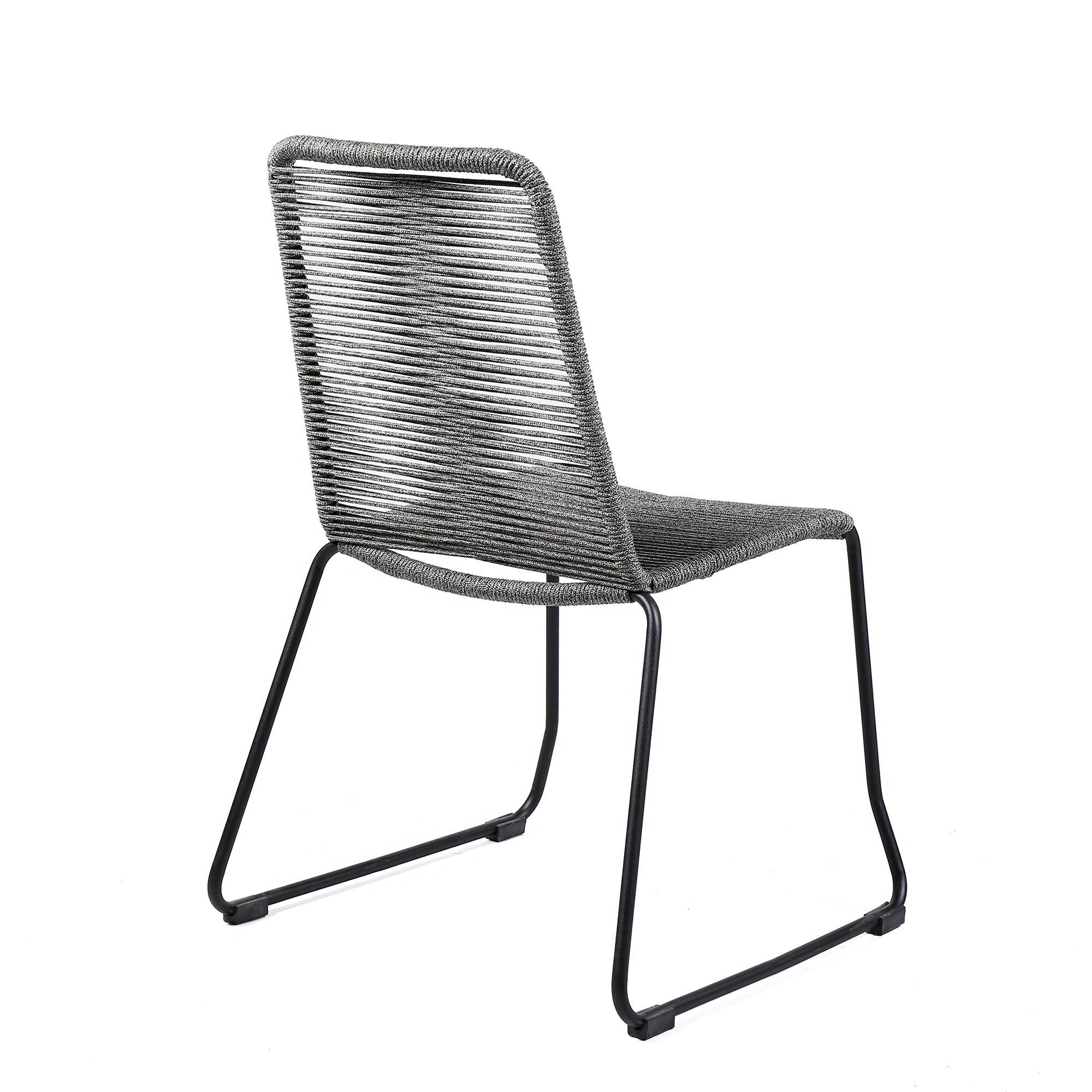Armen Living Shasta Outdoor Dining Table and 4 Chairs, Gray, large