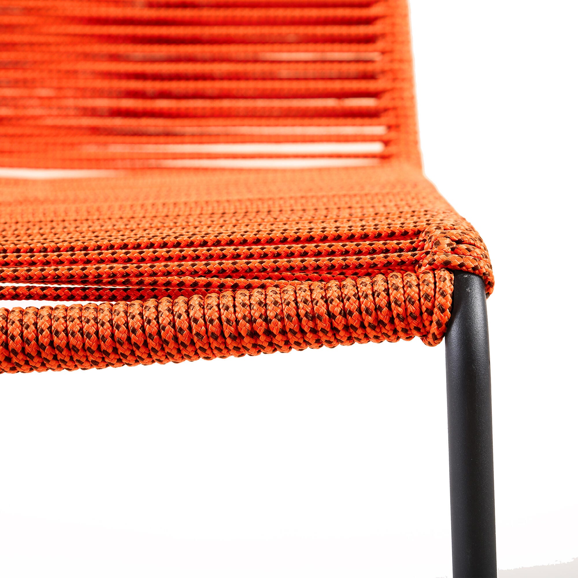Armen Living Shasta Outdoor Dining Table and 4 Chairs, Tangerine, large