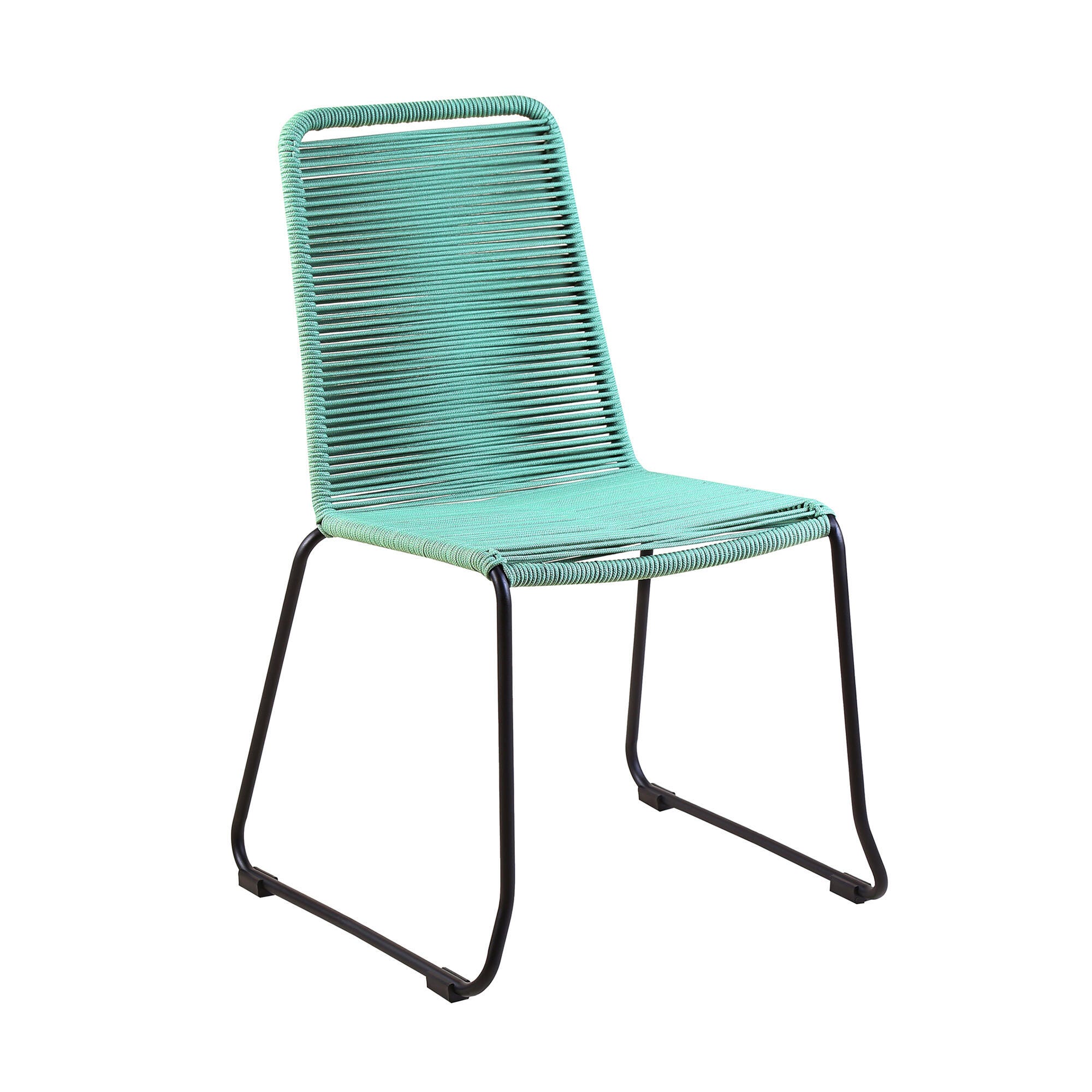 Armen Living Shasta Outdoor Dining Table and 4 Chairs, Wasabi, large