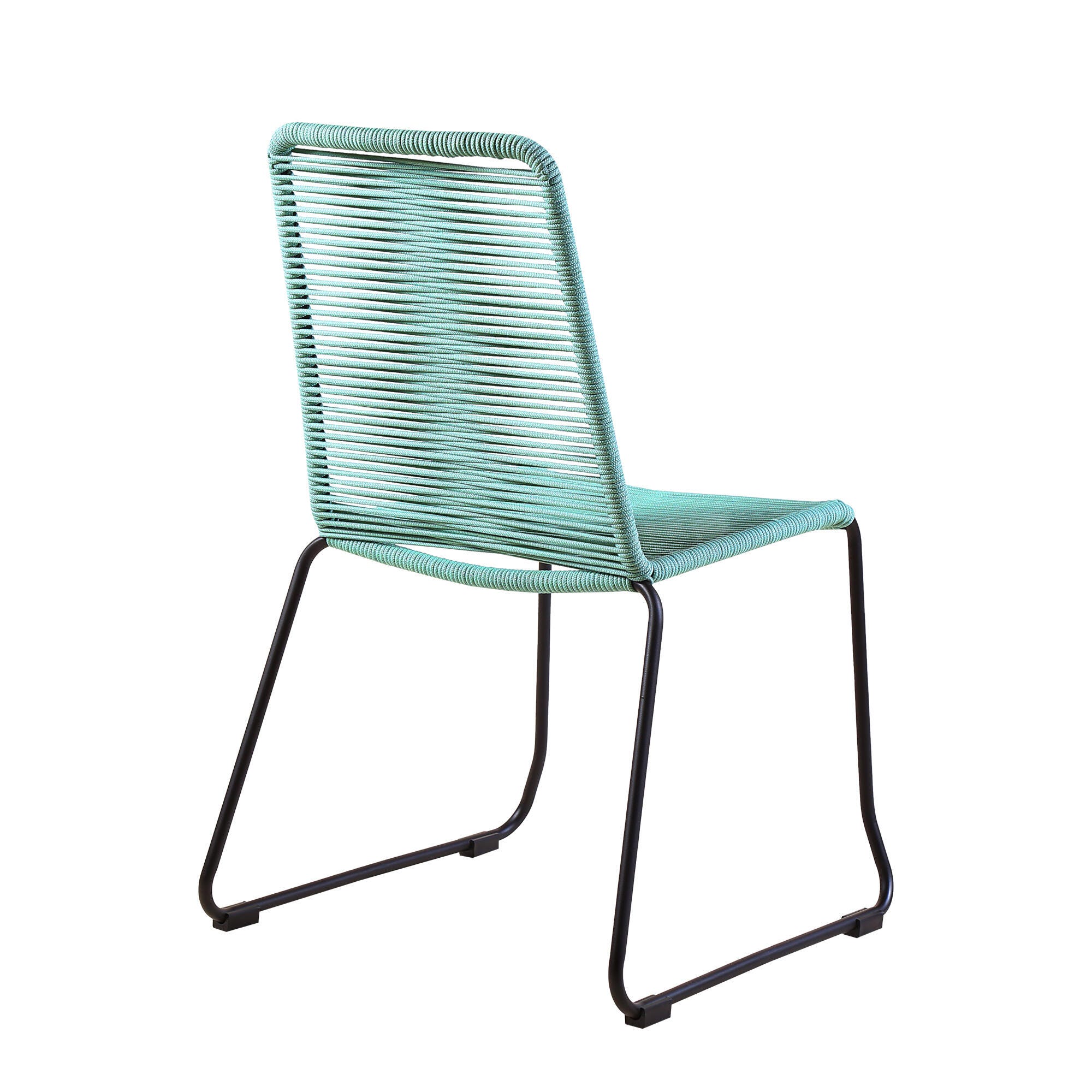 Armen Living Shasta Outdoor Dining Table and 4 Chairs, Wasabi, large