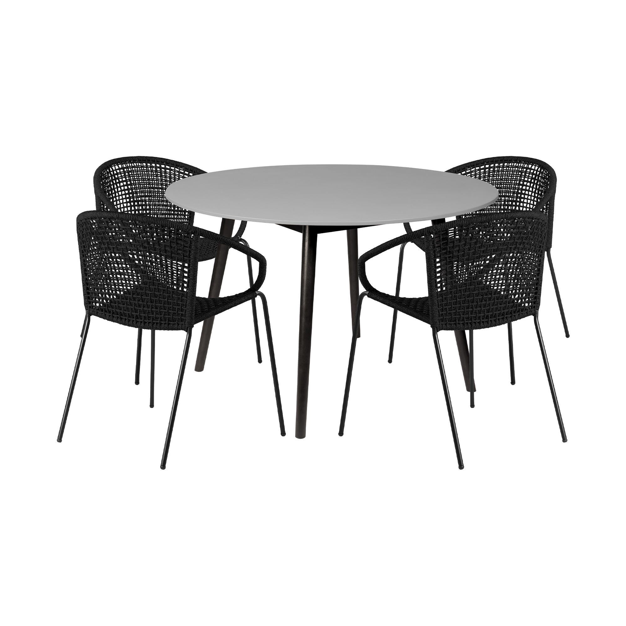 Armen Living Snack Outdoor Dining Table and 4 Chairs, , large