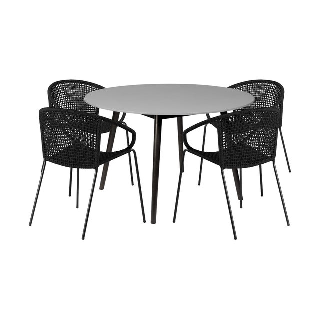 Armen Living Snack Outdoor Dining Table and 4 Chairs