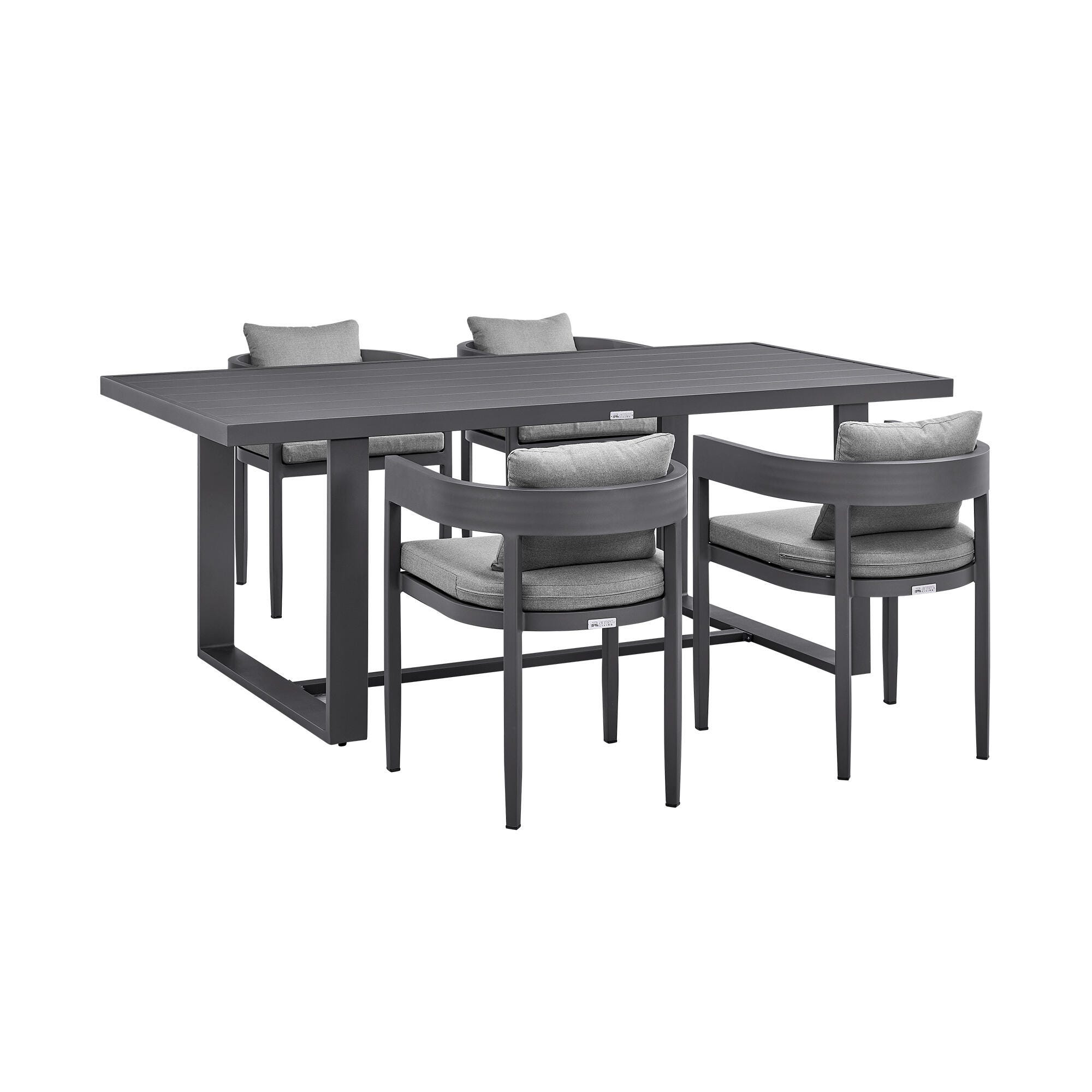 Armen Living Menorca Outdoor Dining Table and 4 chairs, , large