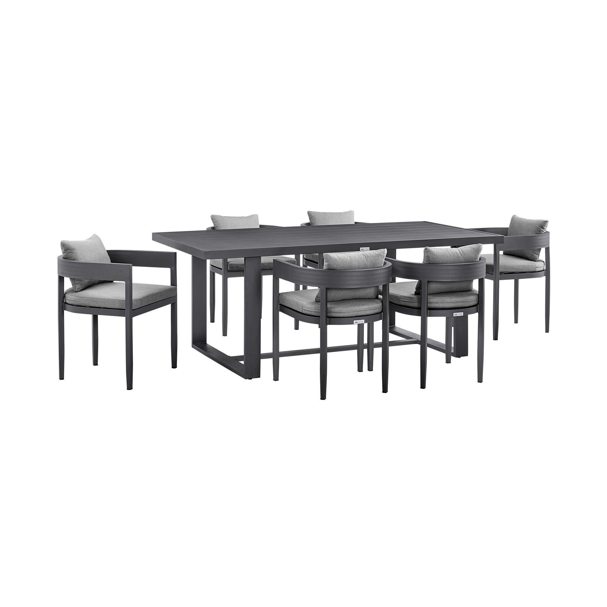 Armen Living Menorca Outdoor Dining Table and 6 chairs, , large