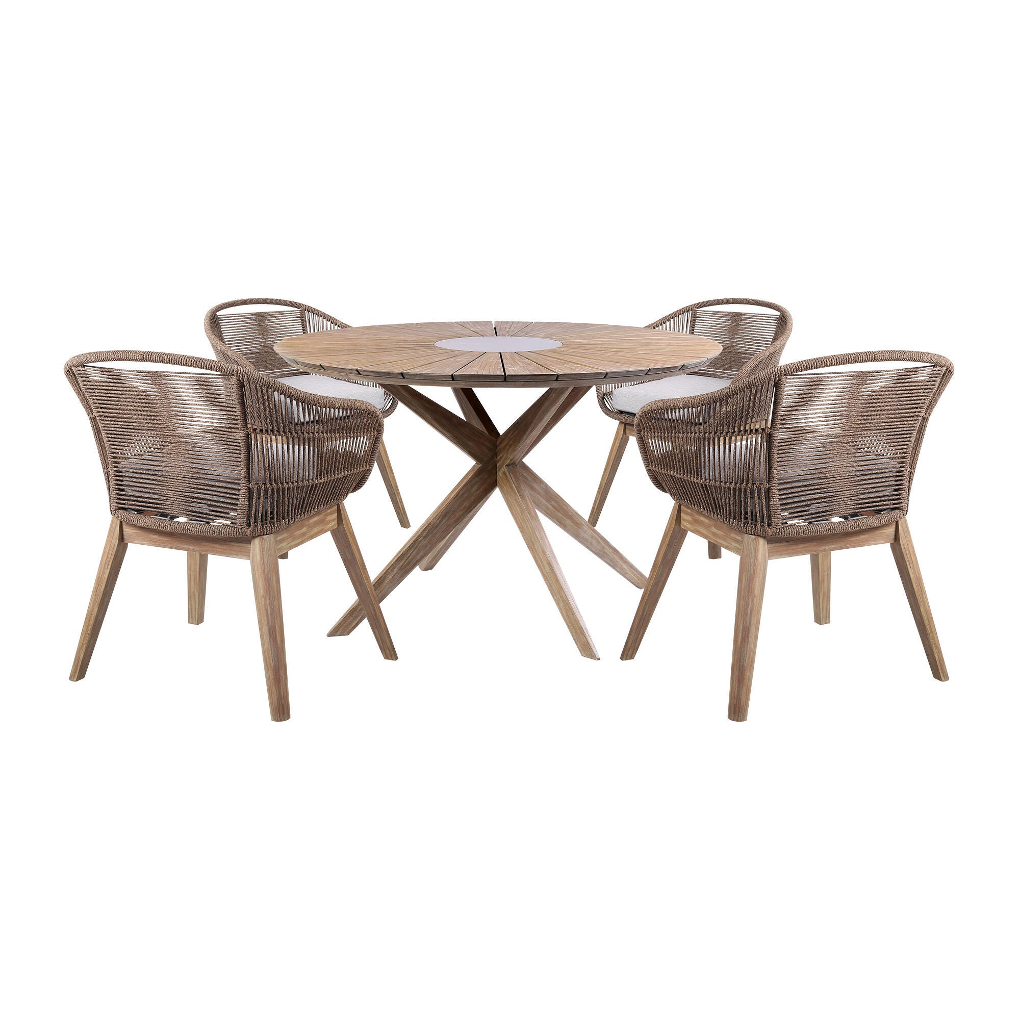 Armen Living Tutti Frutti Outdoor Dining Table and 4 Chairs, , large