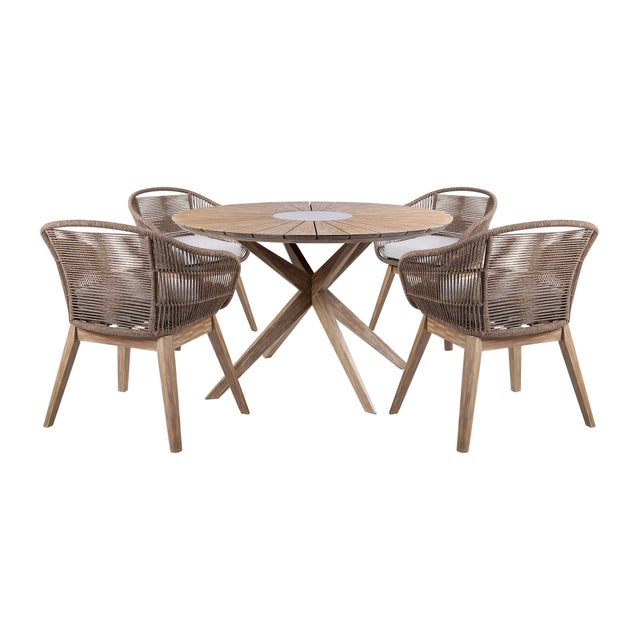Armen Living Tutti Frutti Outdoor Dining Table and 4 Chairs