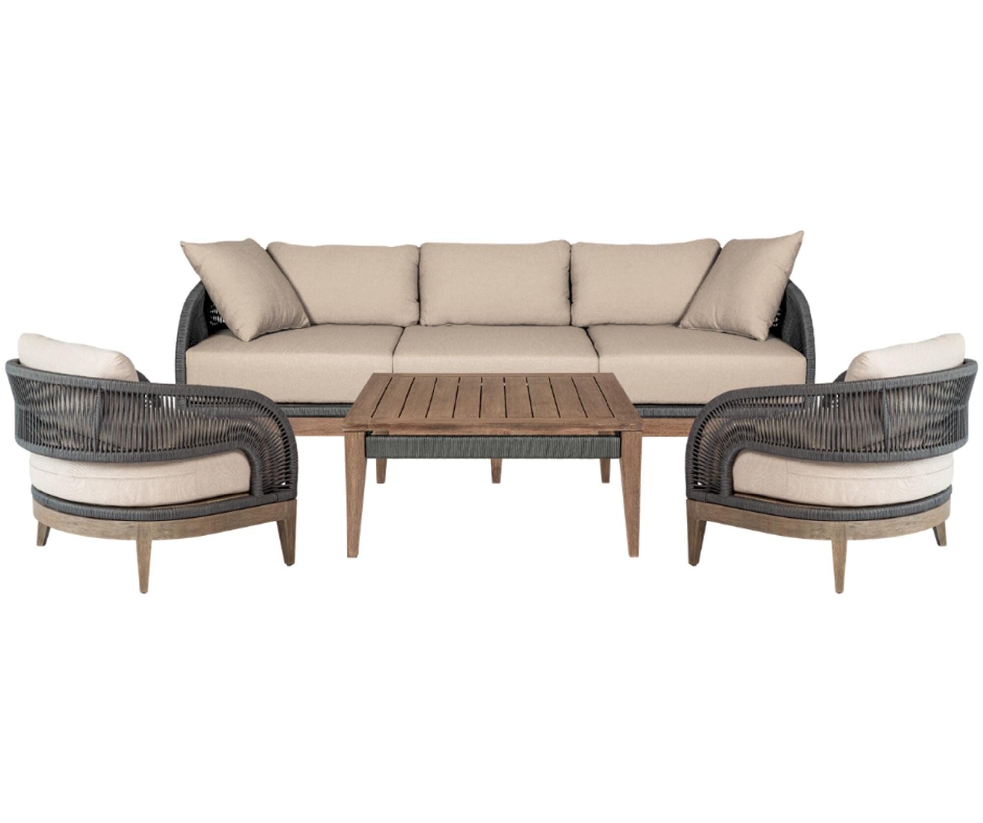 Armen Living Orbit Outdoor Sofa and 2 Chairs with Coffee Table, , large