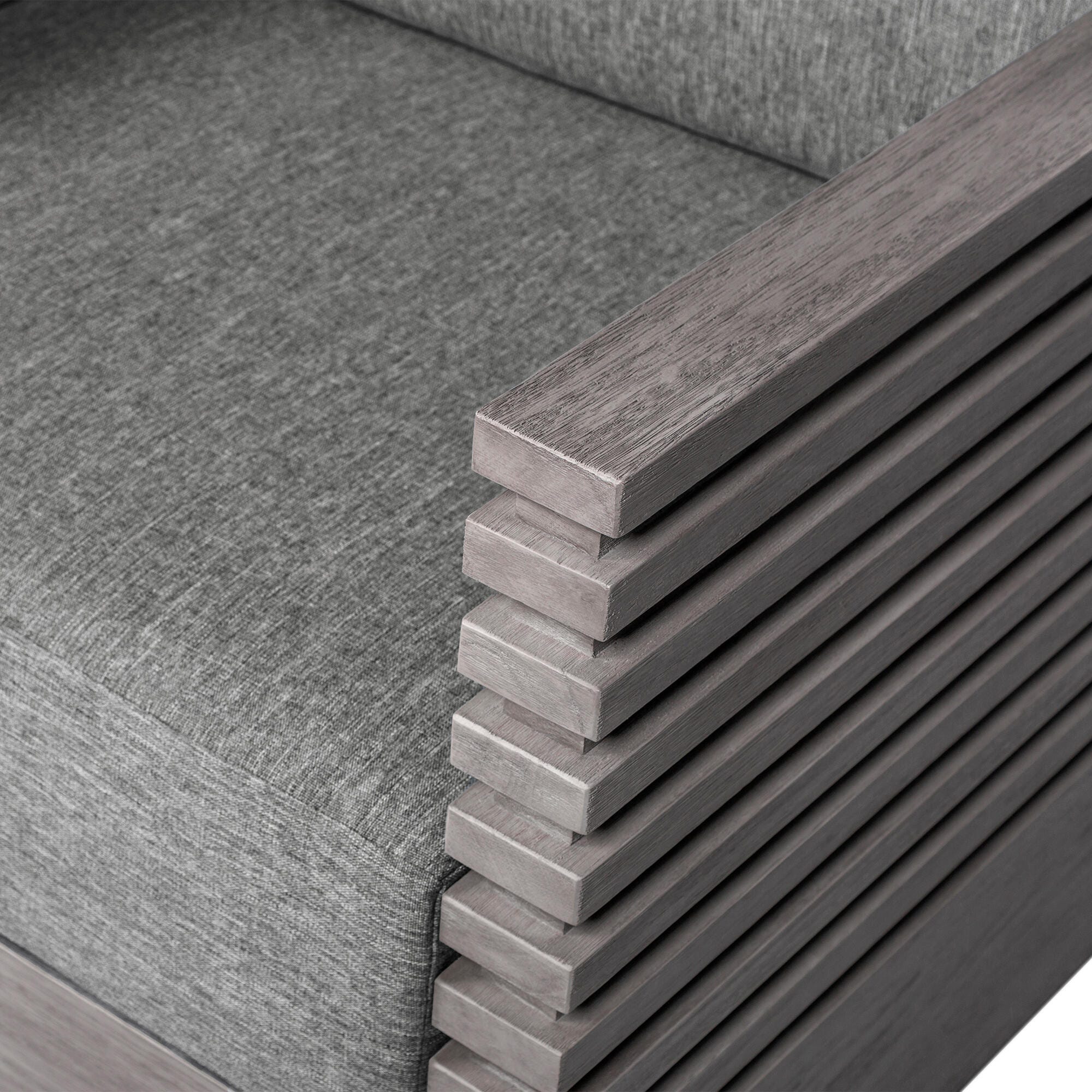 Vivid Outdoor Sofa and 2 Chairs with Coffee Table, Gray, large