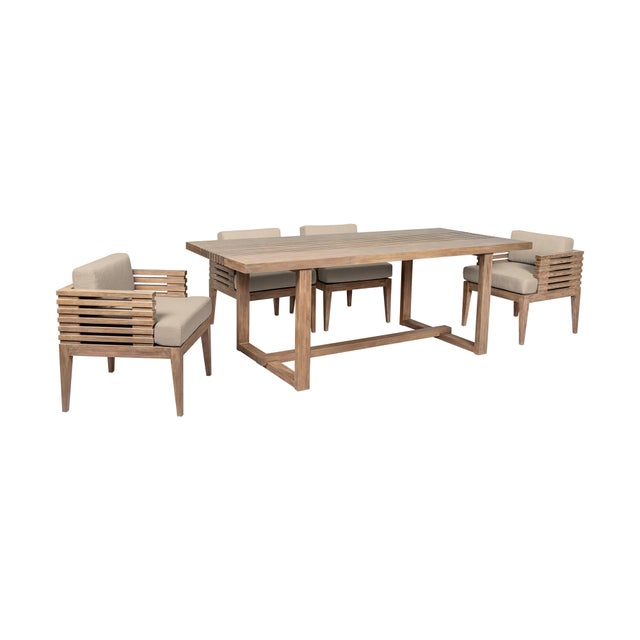 Armen Living Vivid Outdoor Dining Table and 4 Chairs