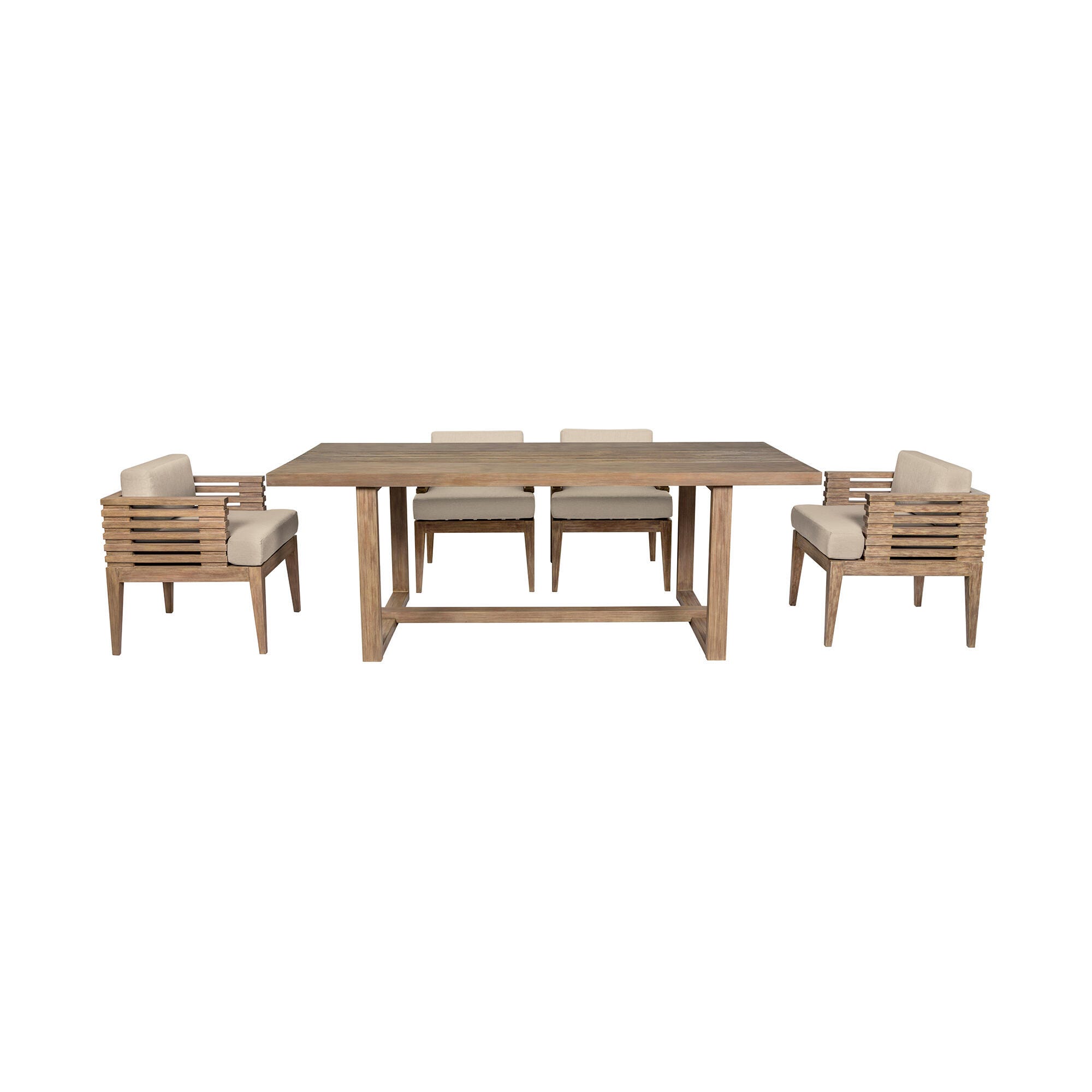 Vivid Outdoor Dining Table and 4 Chairs, Taupe, large