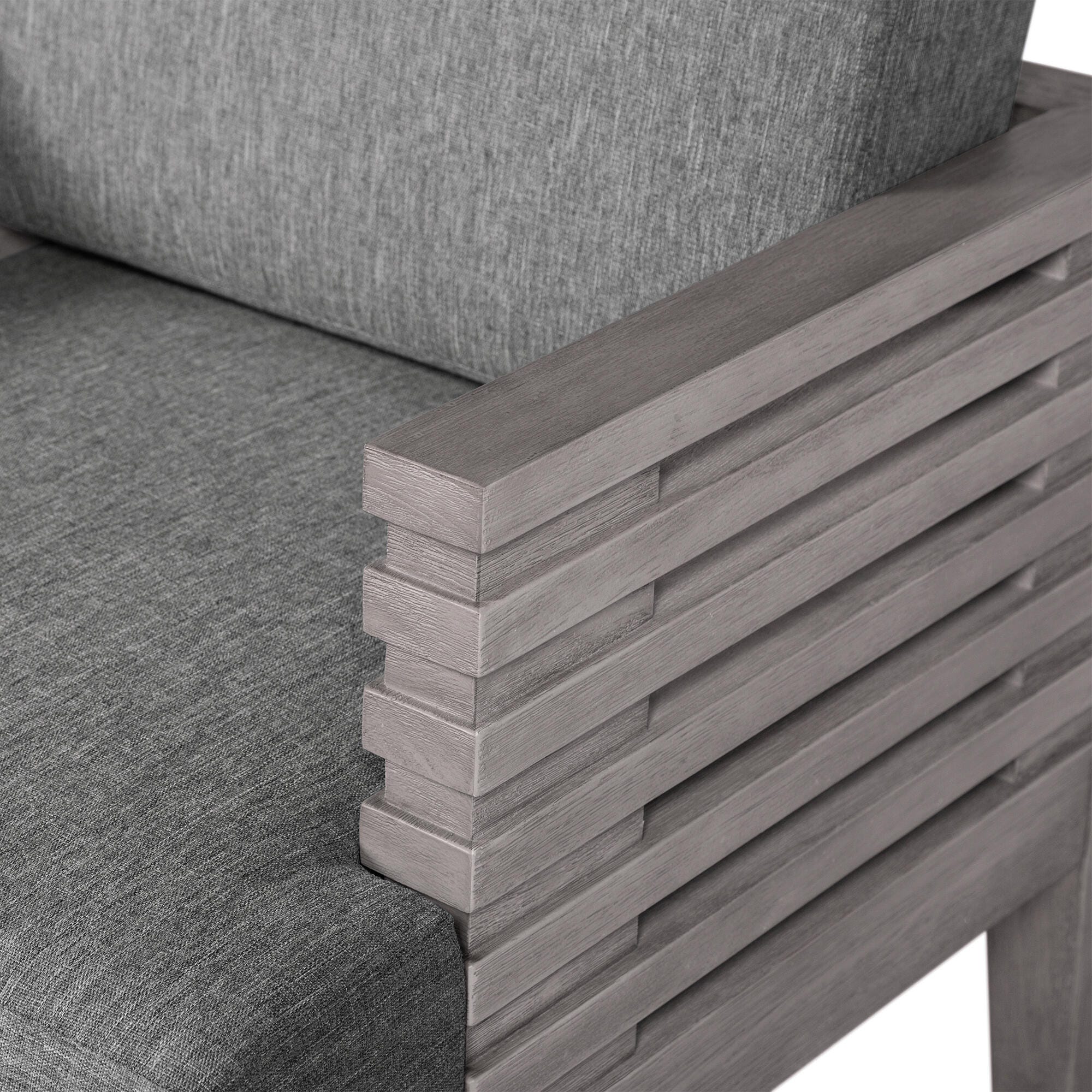 Vivid Outdoor Dining Table and 6 Chairs, Gray, large