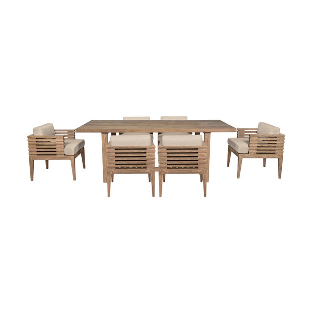 Armen Living Vivid Outdoor Dining Table and 6 Chairs