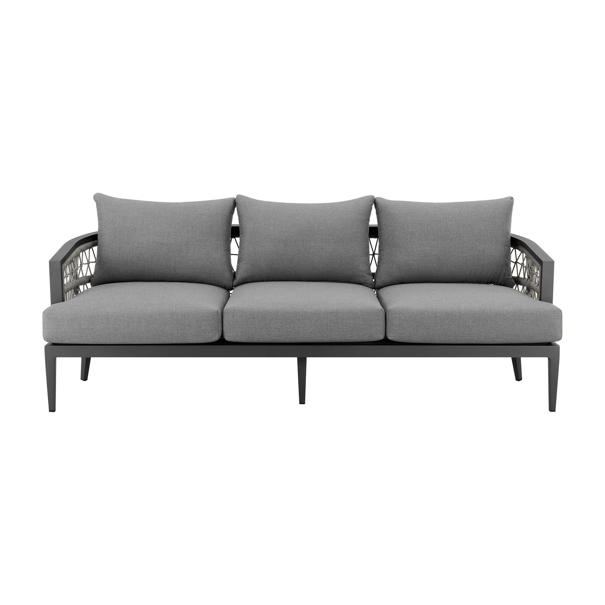Zella Outdoor Sofa and 2 Chairs with Coffee Table, , large