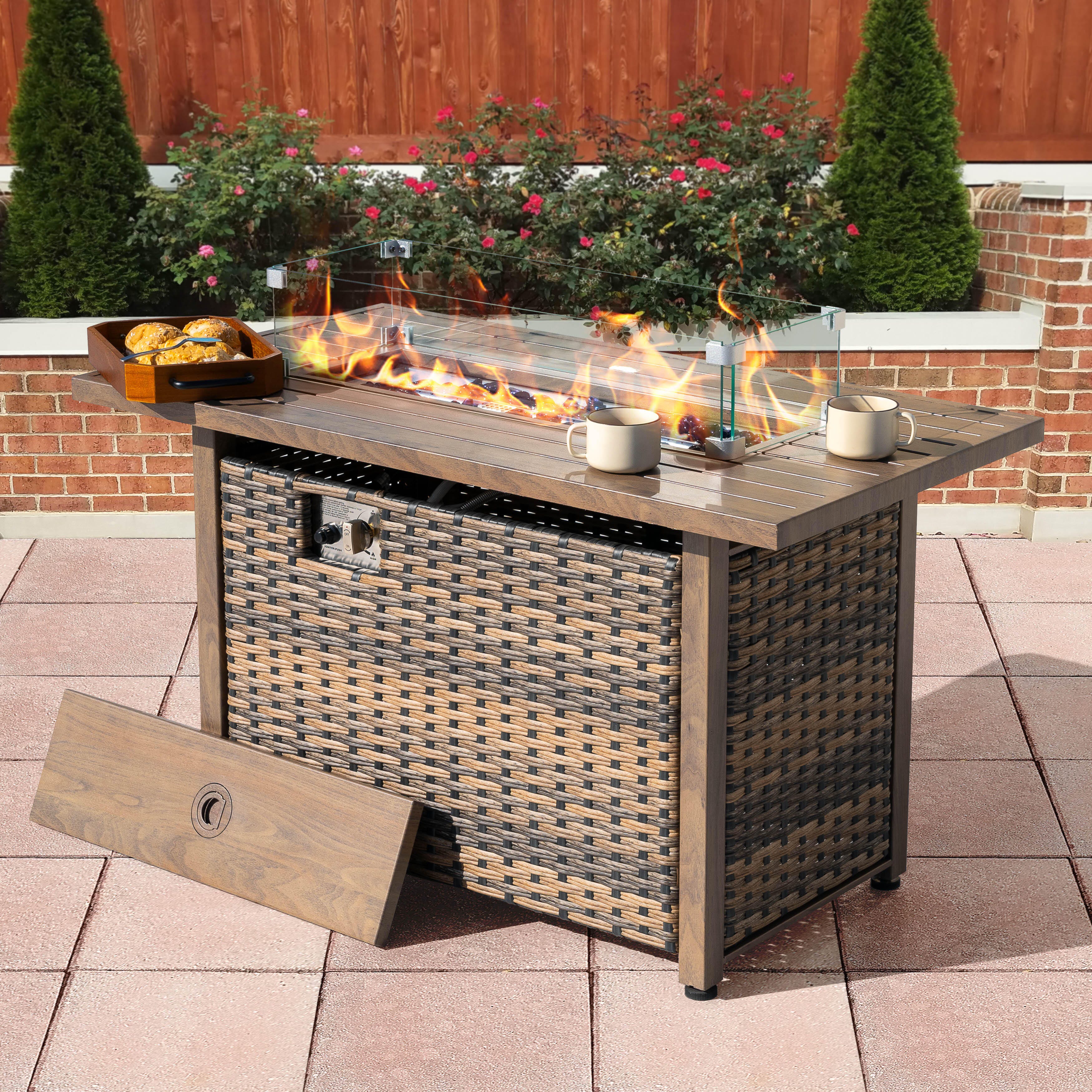 Nuu Garden Outdoor Rectangular Fire Pit, , large