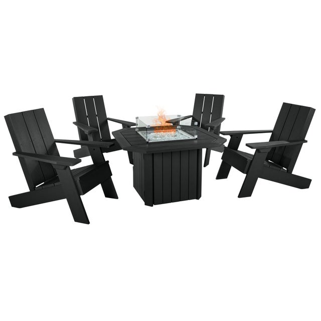 Highwood Italica Outdoor Conversation Set with Fire Pit Table