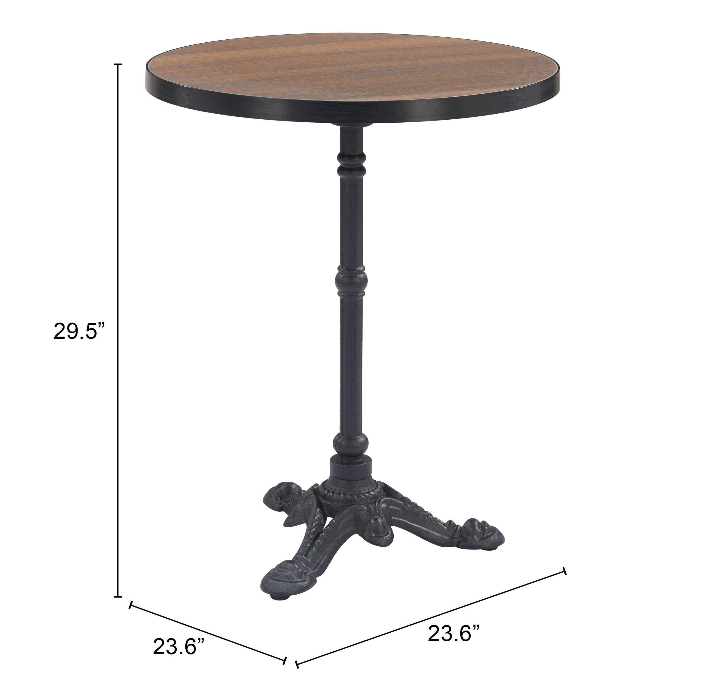 Erika Home Outdoor Dining Table, Walnut, large