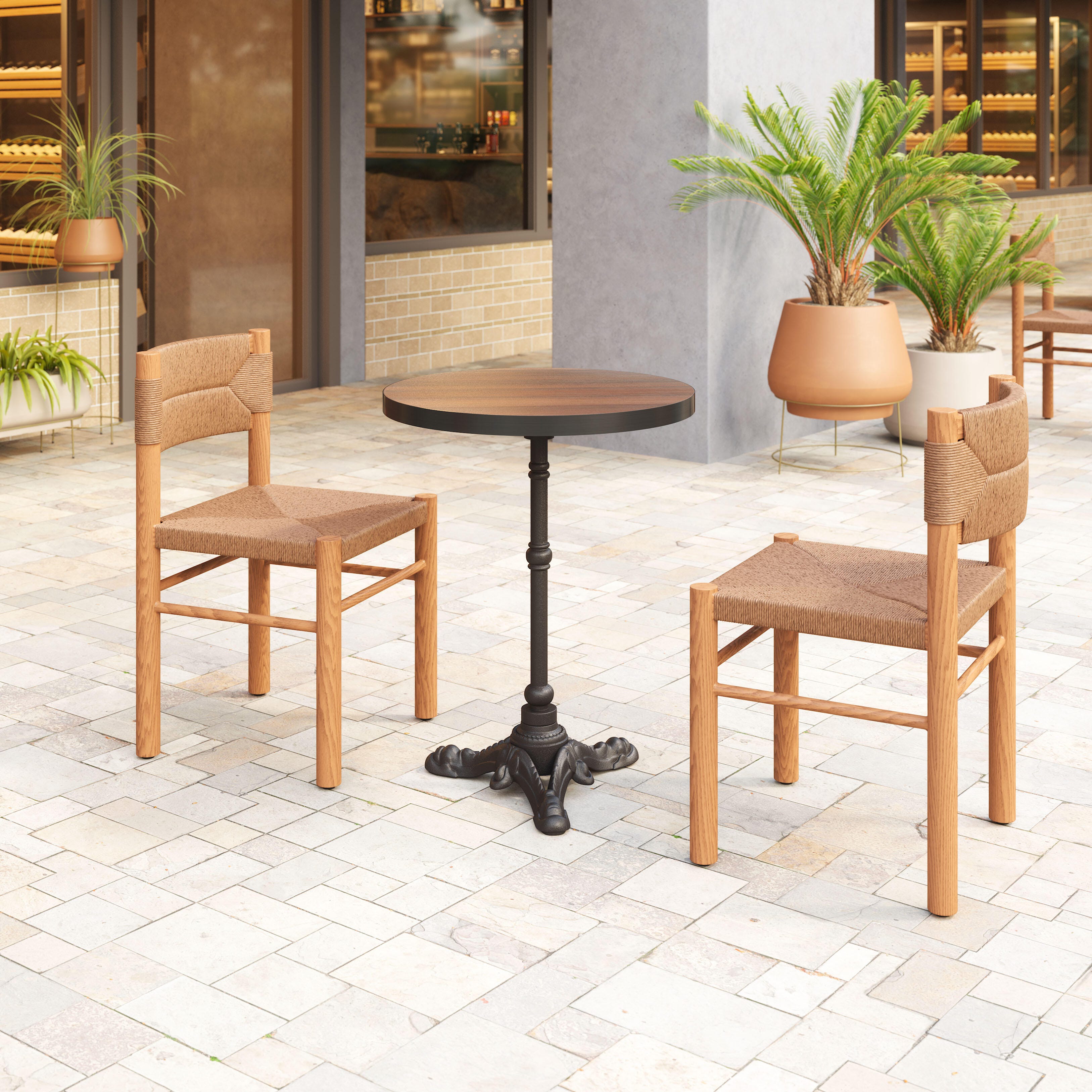 Erika Home Outdoor Dining Table, Walnut, large