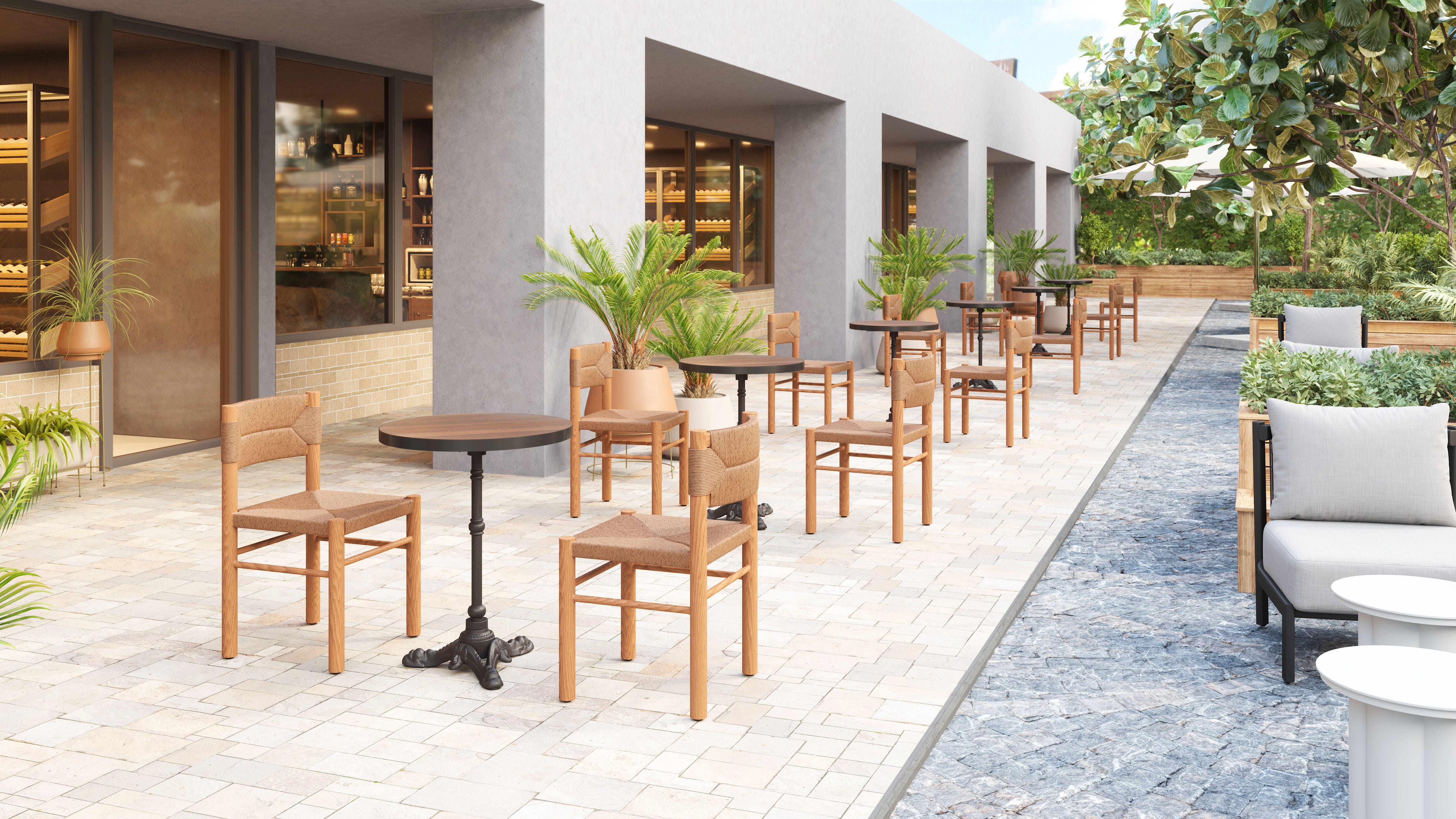 Erika Home Outdoor Dining Table, Walnut, large