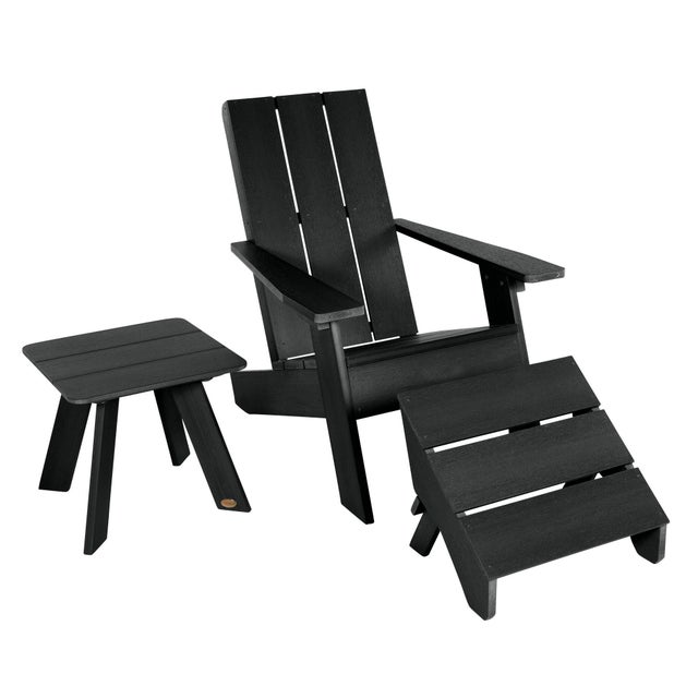 Highwood Italica Outdoor Adirondack Chair with Ottoman and Side Table