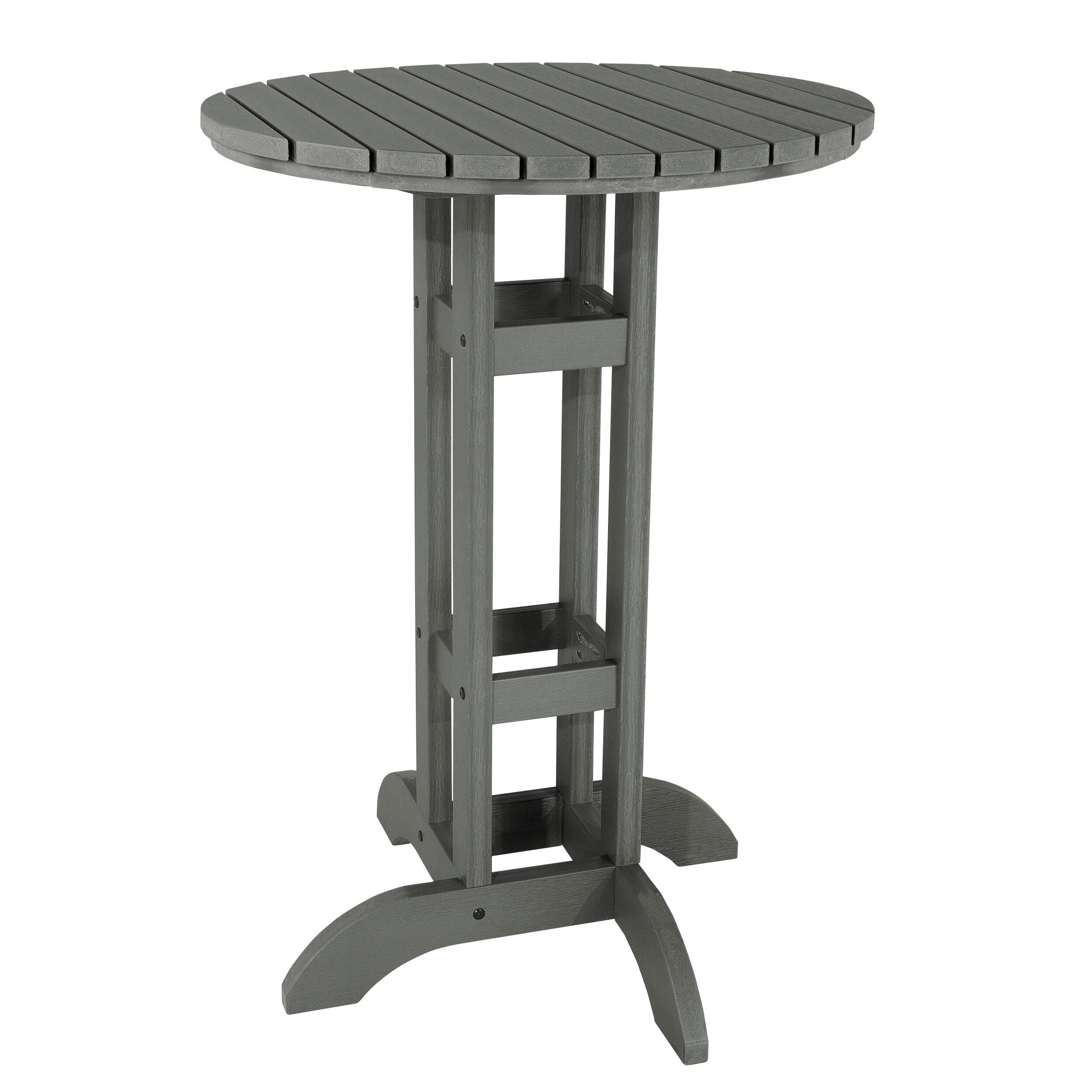 Highwood Lehigh Outdoor Round Bar Table, Coastal Teak, large