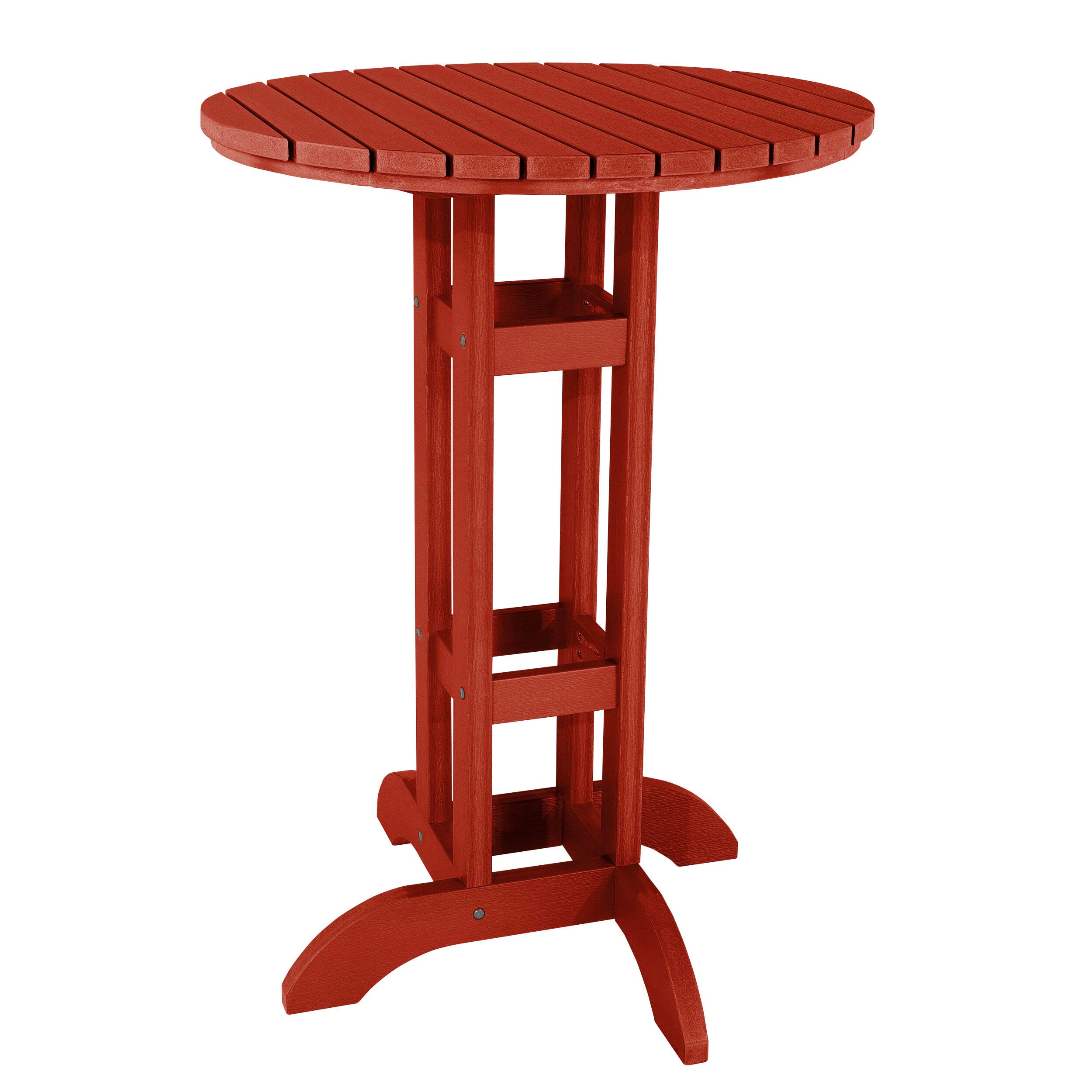 Highwood Lehigh Outdoor Round Bar Table, Rustic Red, large