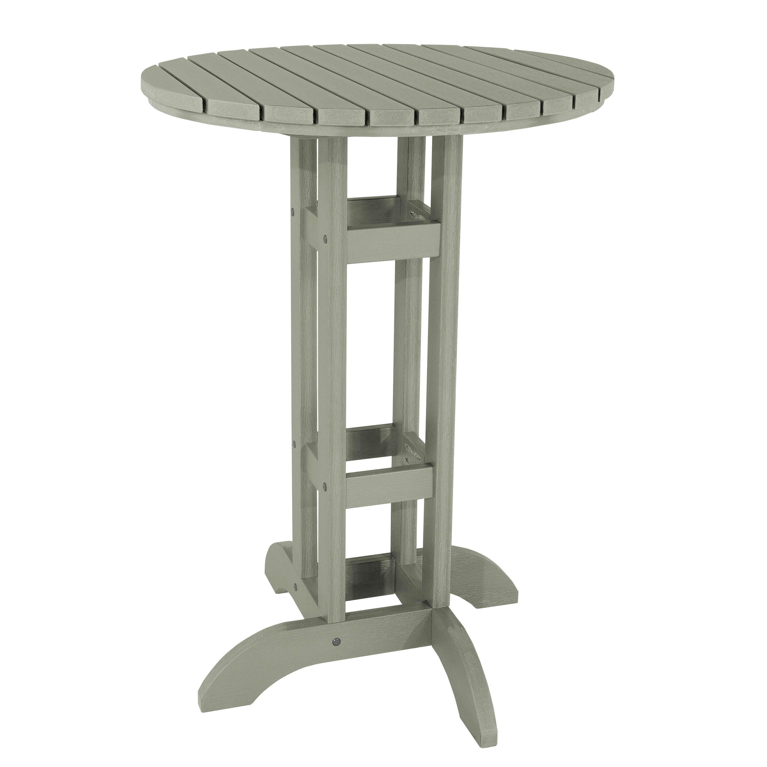 Highwood Lehigh Outdoor Round Bar Table, Eucalyptus, large